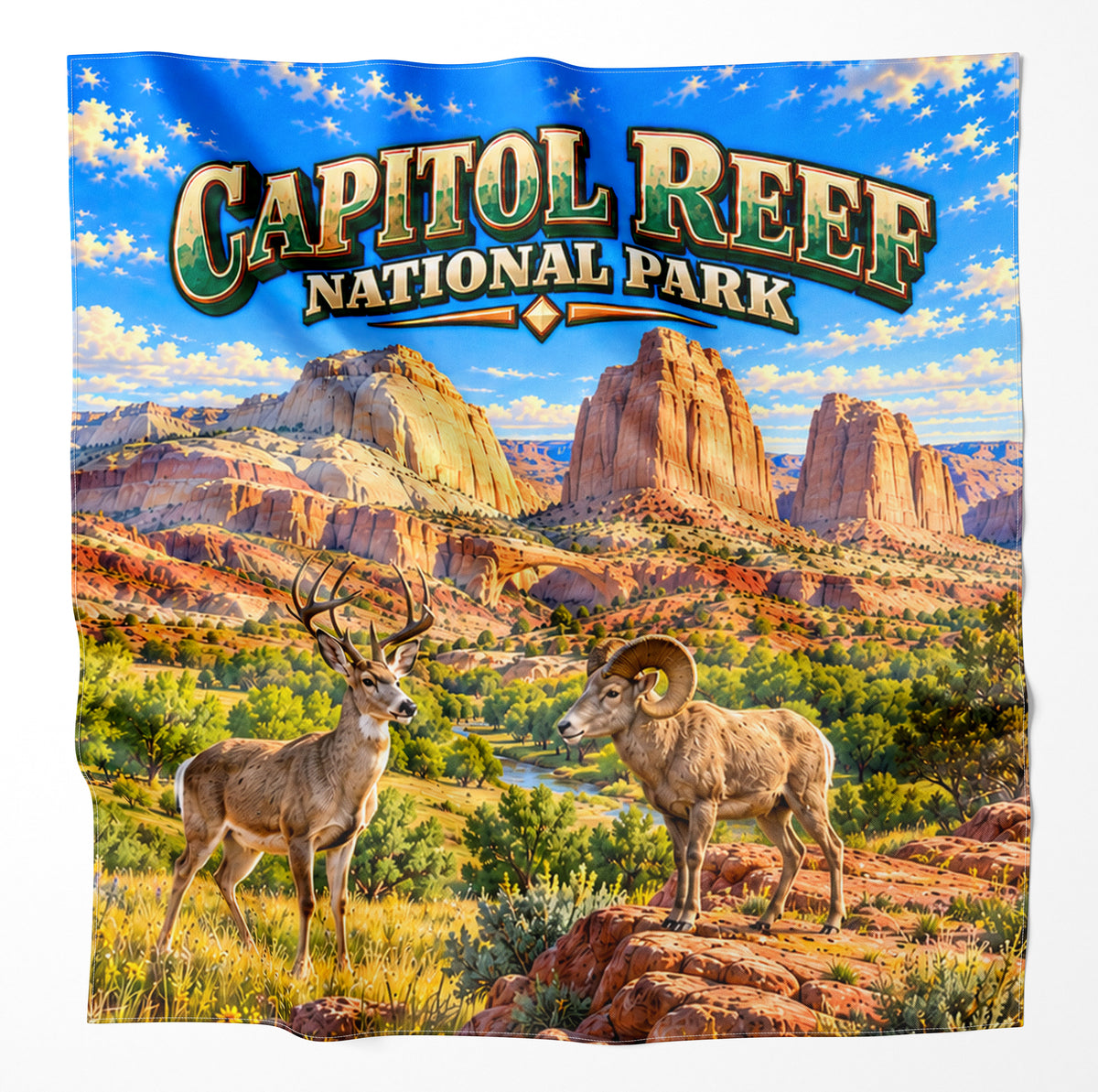 Capitol Reef National Park – Microfiber Map Cloth Bandana