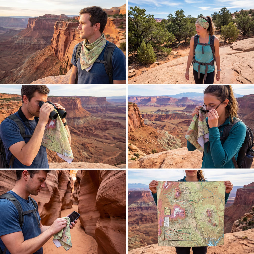 Capitol Reef National Park Handy Map Microfiber Cloth Bandana