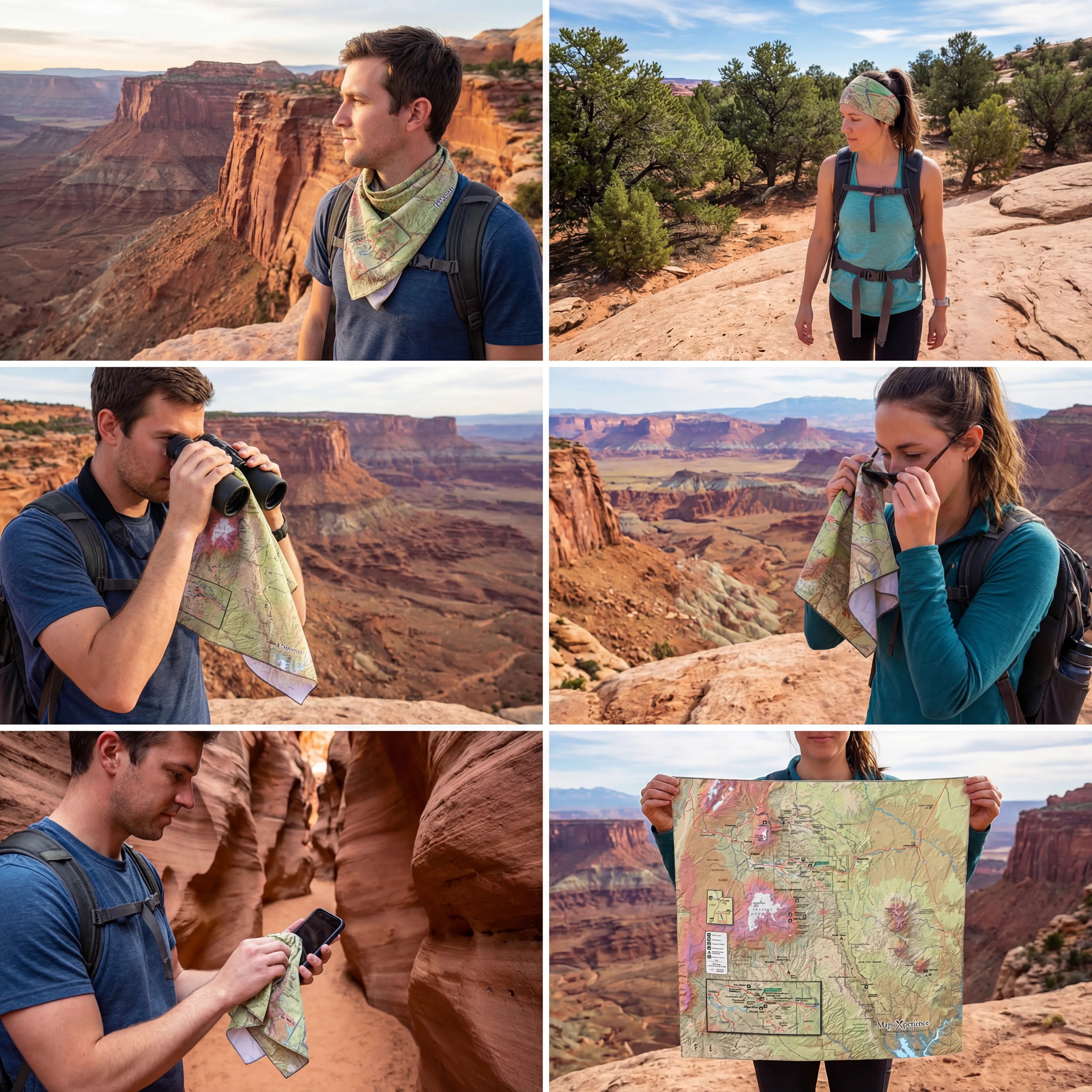 Capitol Reef National Park Handy Map Microfiber Cloth Bandana