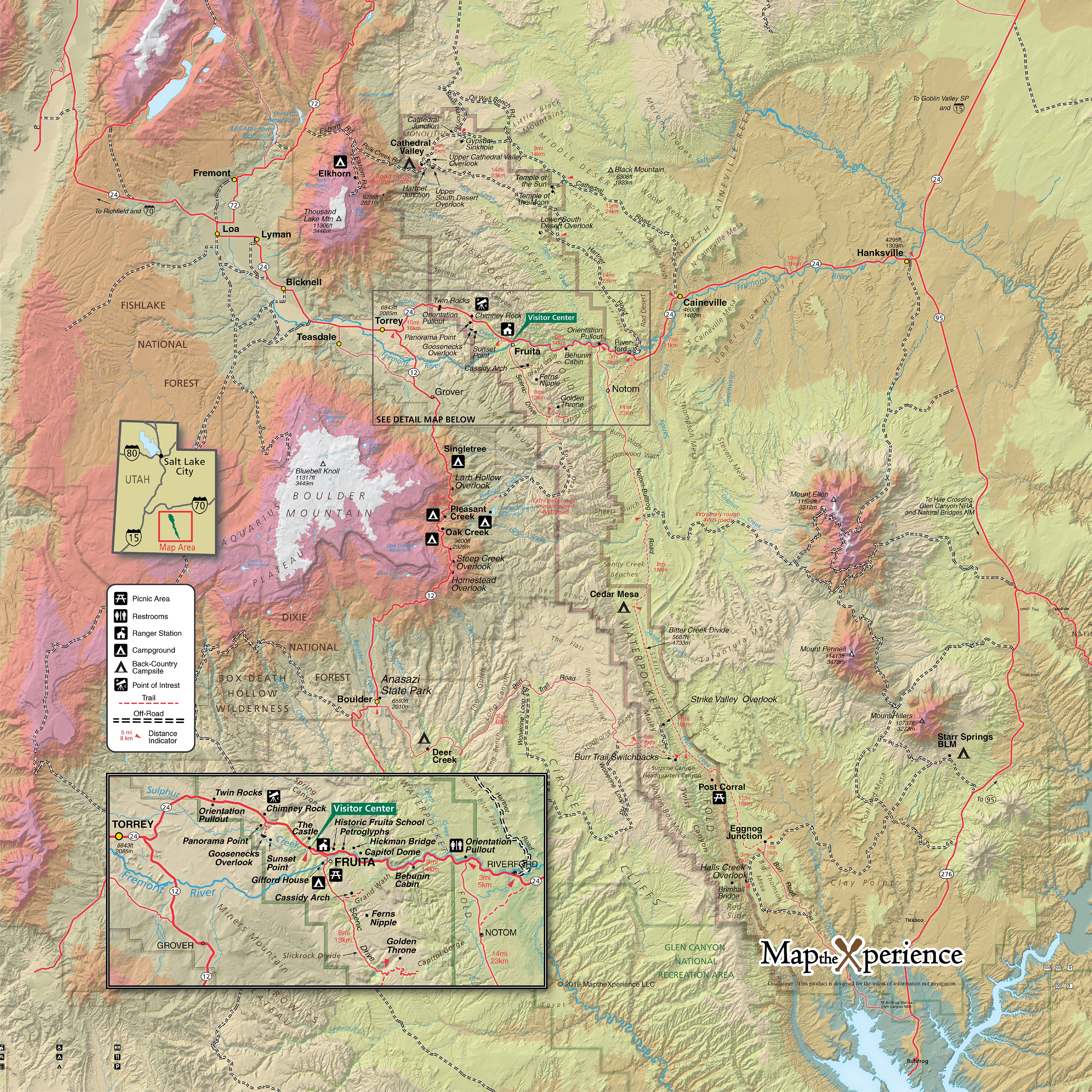 Capitol Reef National Park Map X Guard Neck Gaiter