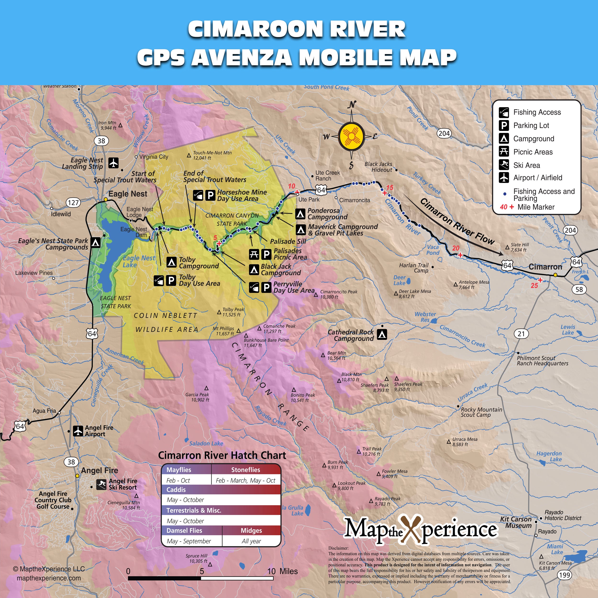 Cimarron River New Mexico Mobile GPS Fishing Map