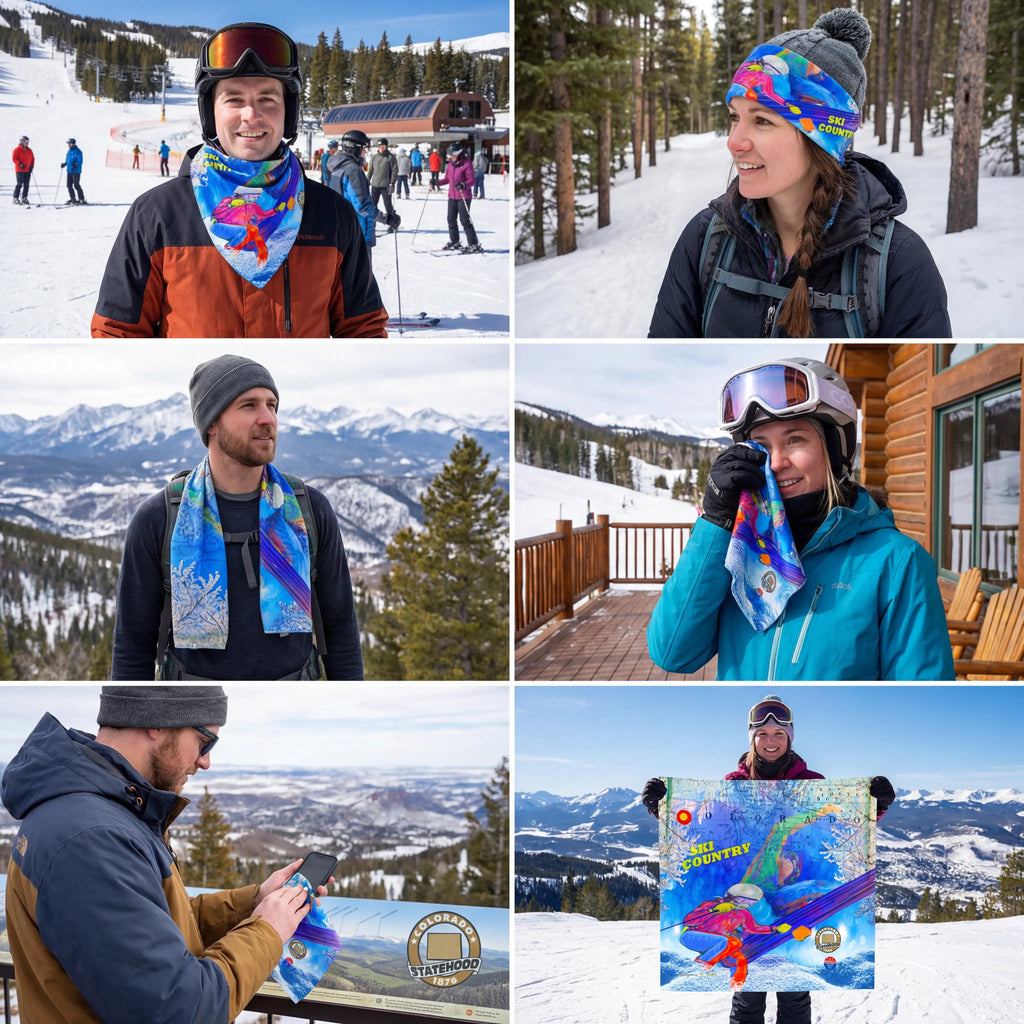 Colorado Summer - Winter Handy Map Microfiber Cloth Bandana