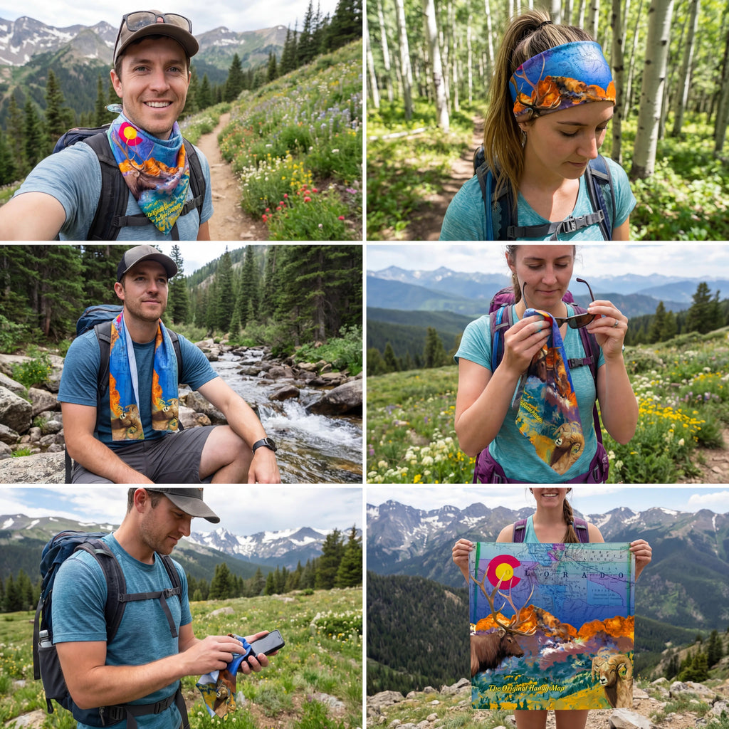 Colorado Summer - Winter Handy Map Microfiber Cloth Bandana