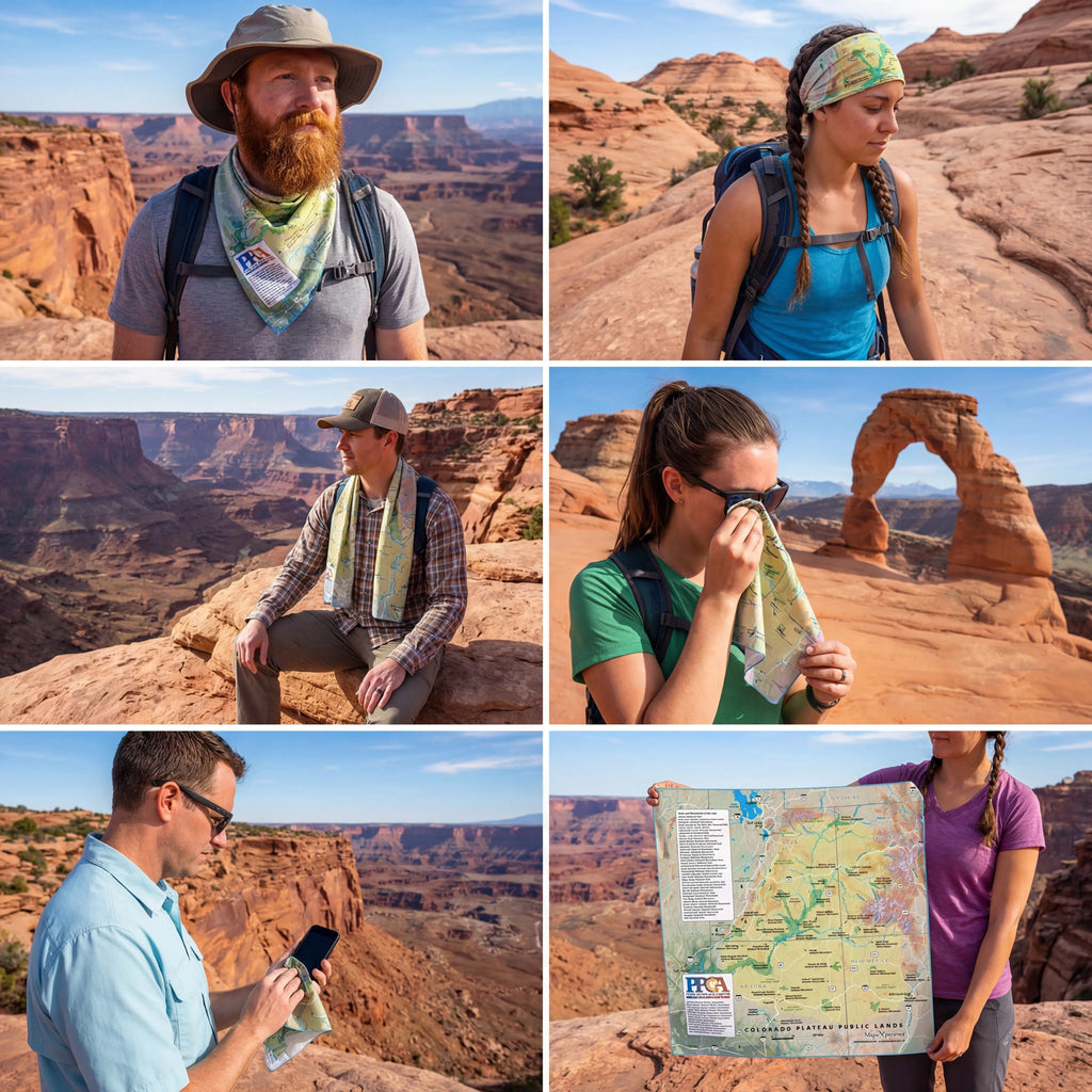 Colorado Plateau Handy Map Microfiber Cloth Bandana