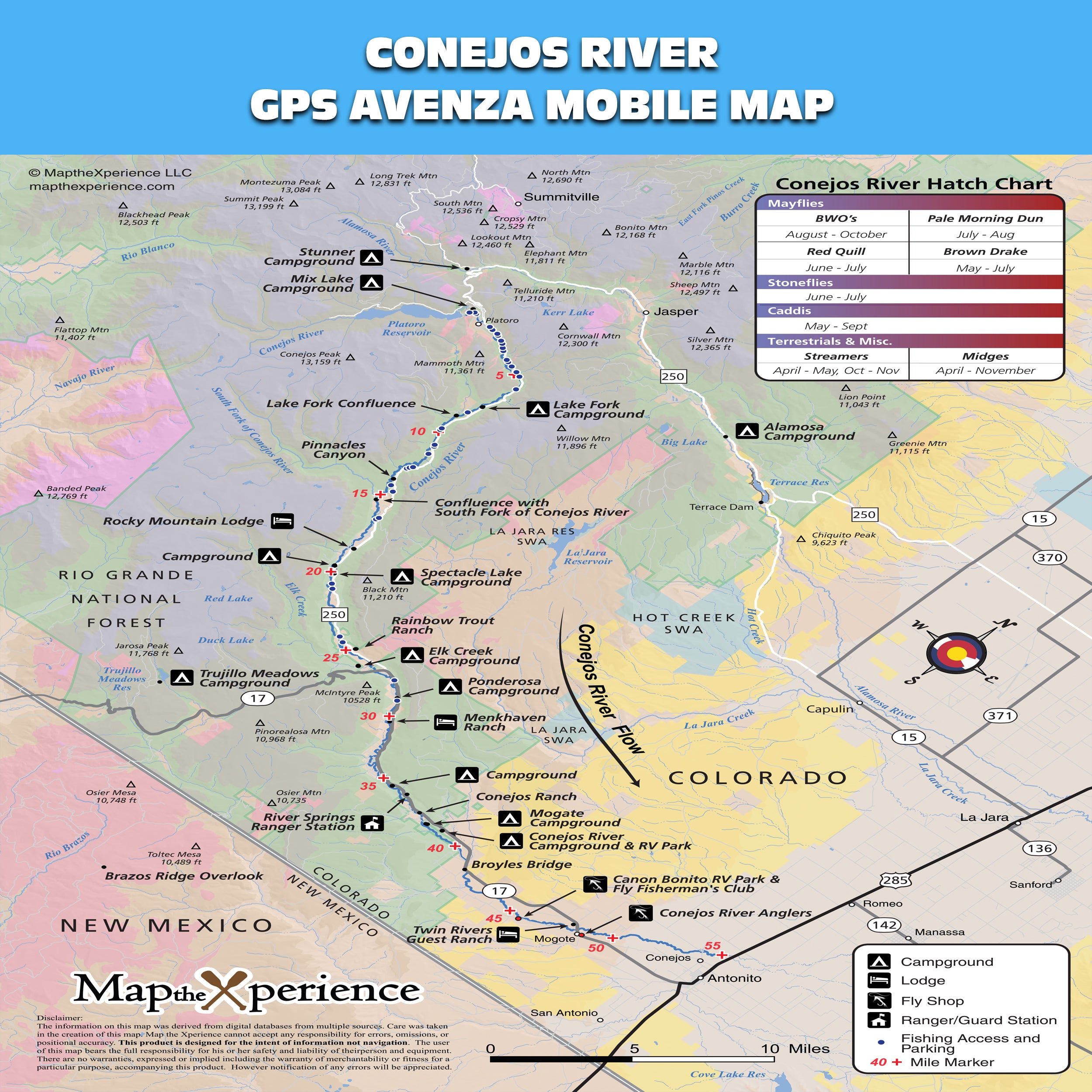 Conejos River Colorado Mobile GPS Fishing Map