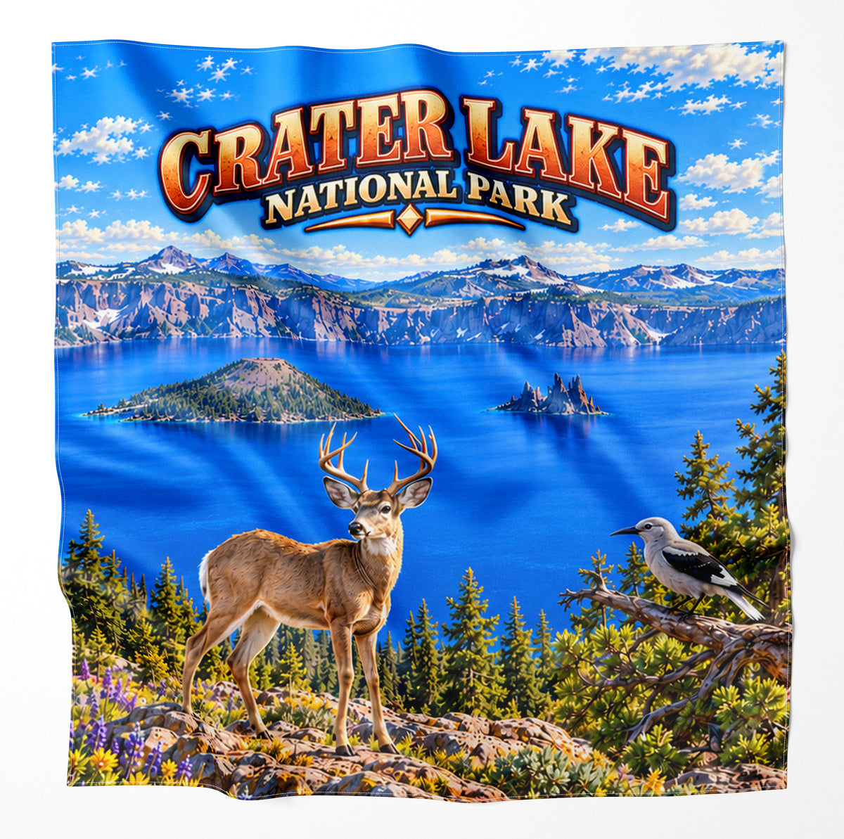 Crater Lake National Park – Microfiber Map Cloth Bandana