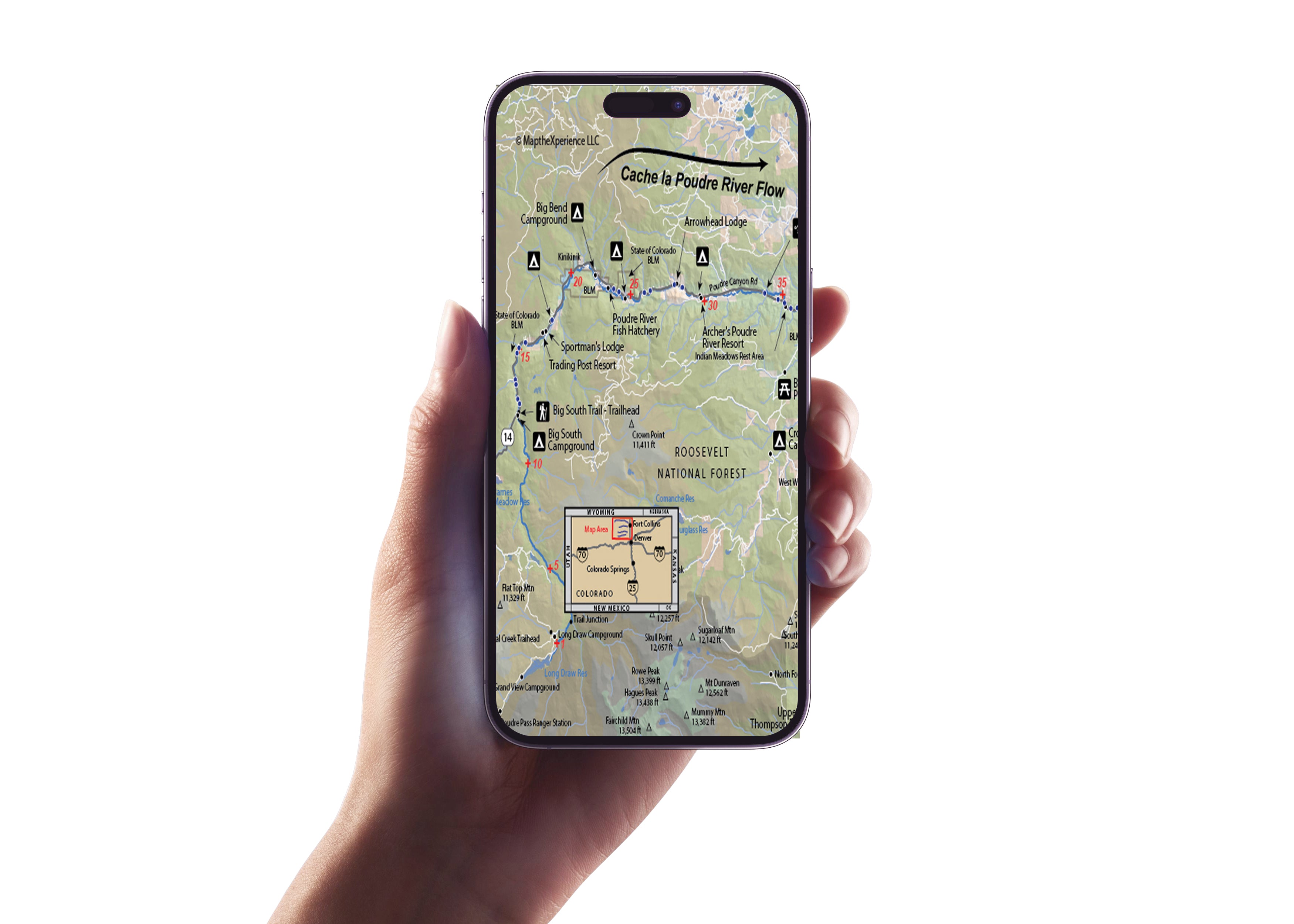 Big Thompson River Colorado Mobile GPS Map