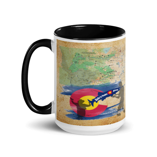 Cache la Poudre River, Colorado Mug with Black Inside