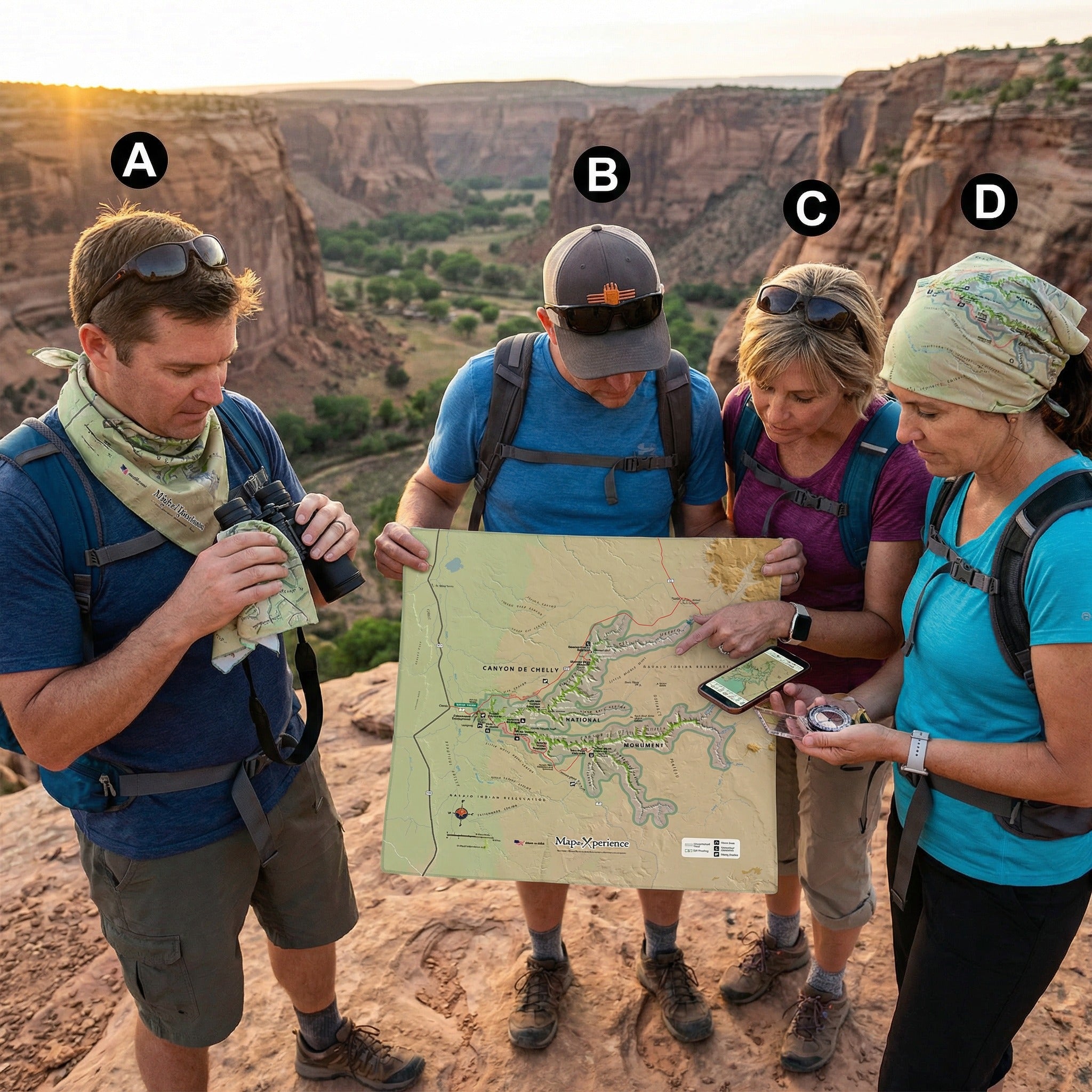 Canyon De Chelly National Monument Handy Map Microfiber Cloth Bandana