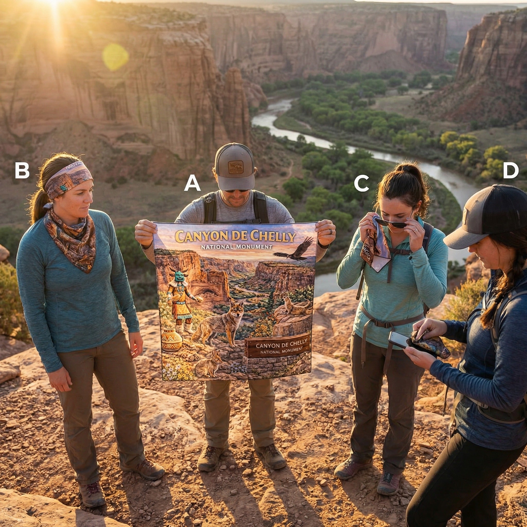 Canyon De Chelly National Monument Handy Map Microfiber Cloth Bandana