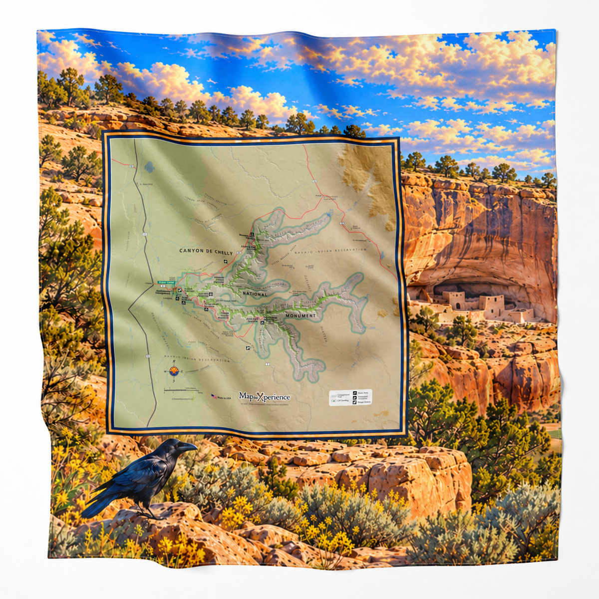 Canyon De Chelly National Monument – Microfiber Map Cloth Bandana