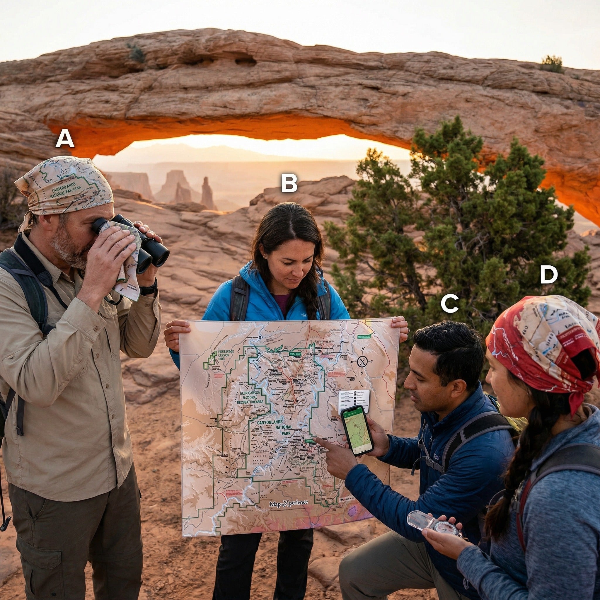 Canyonlands National Park Handy Map Microfiber Cloth Bandana
