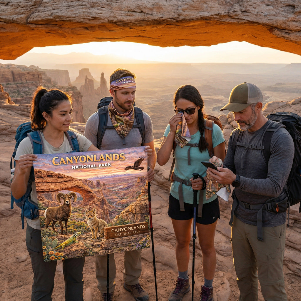 Canyonlands National Park Handy Map Microfiber Cloth Bandana