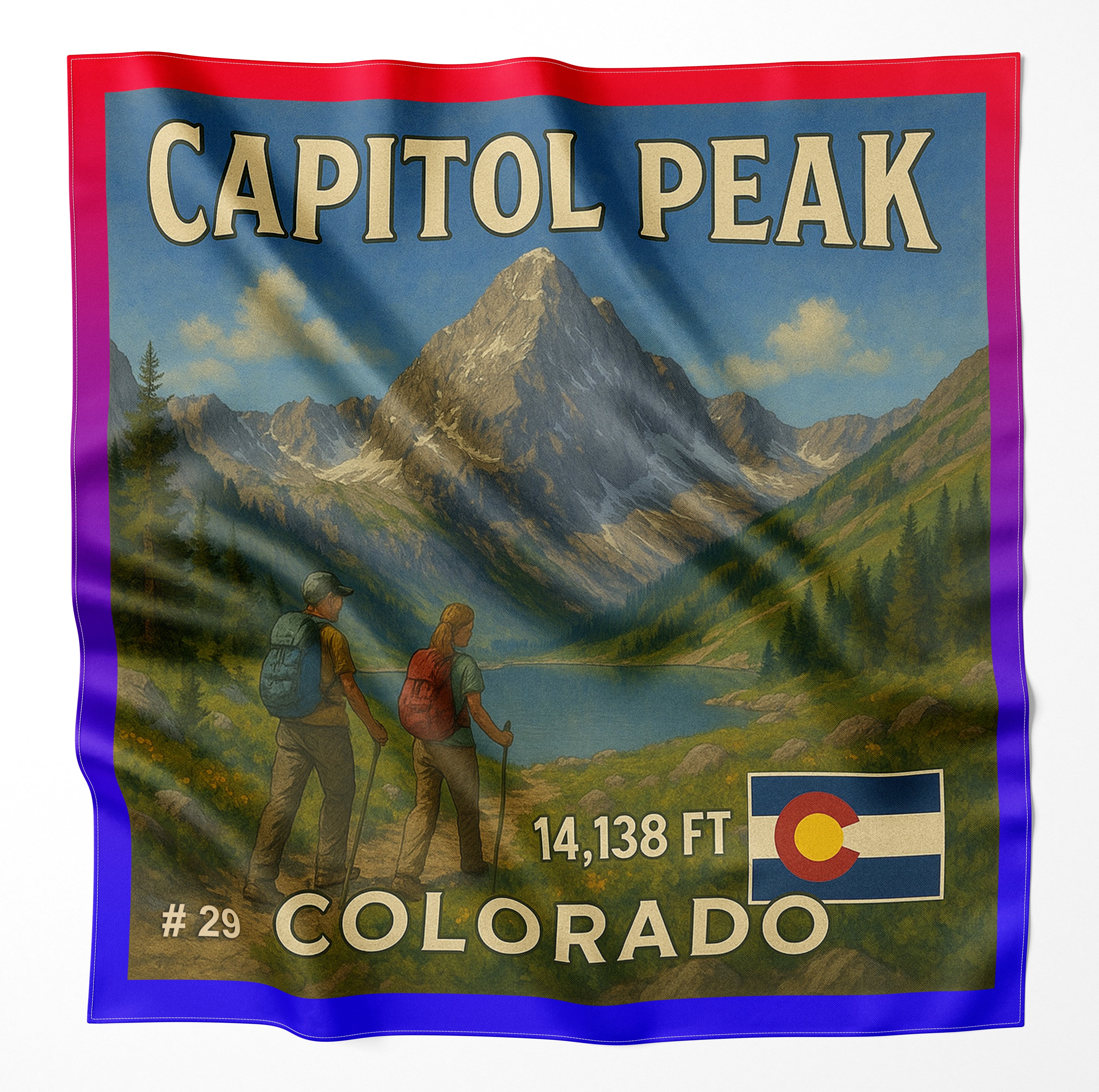 Capitol Peak Colorado 14er Microfiber Cloth Bandana