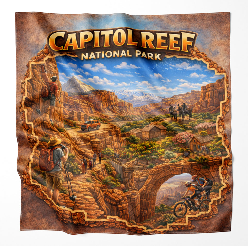Capitol Reef National Park – Microfiber Map Cloth Bandana