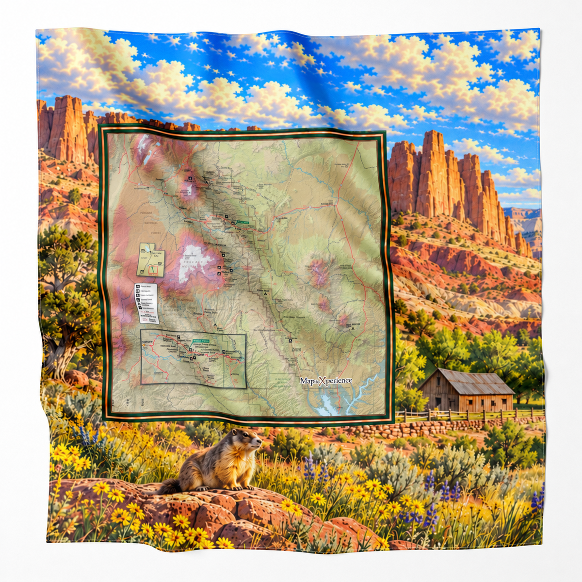 Capitol Reef National Park – Microfiber Map Cloth Bandana