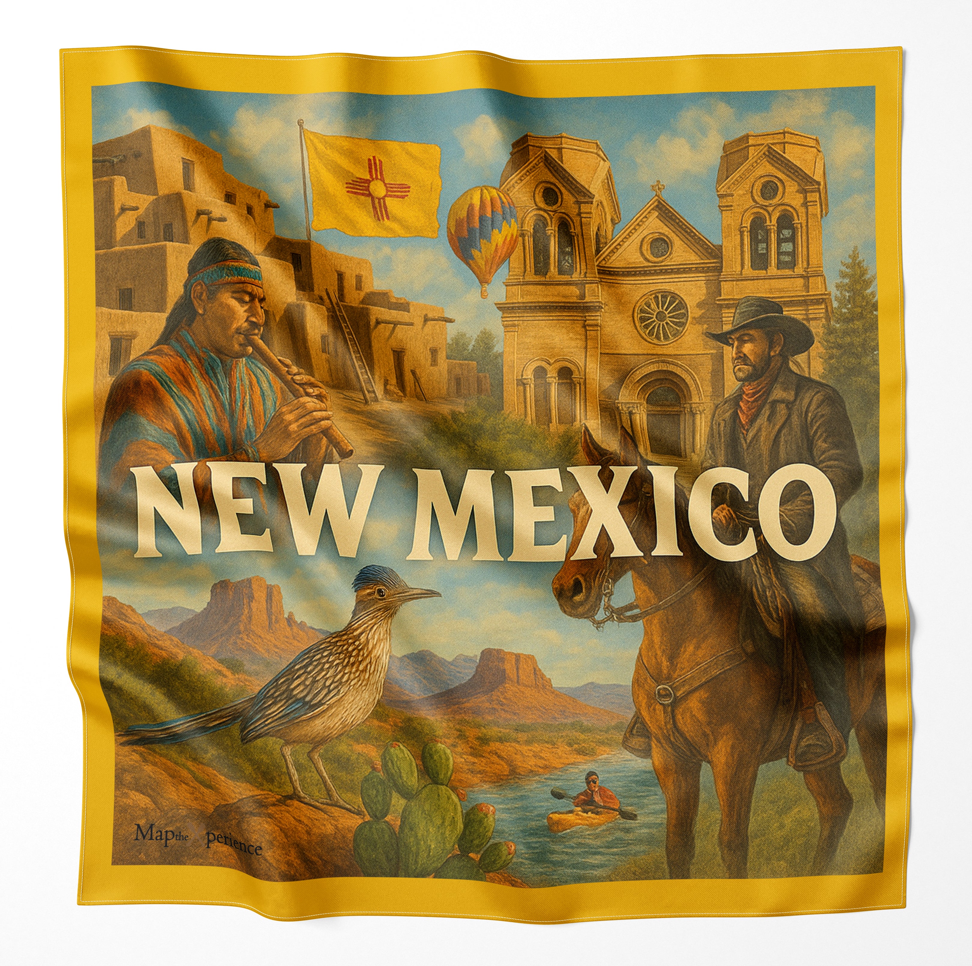 Cimarron River New Mexico Microfiber Map Bandana