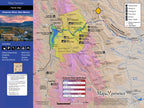 A detailed map of the Cimarron River in New Mexico, highlighting fishing access points, river miles, campgrounds, and prime trout runs. The map is pocket-sized and includes a mobile map app for GPS navigation.