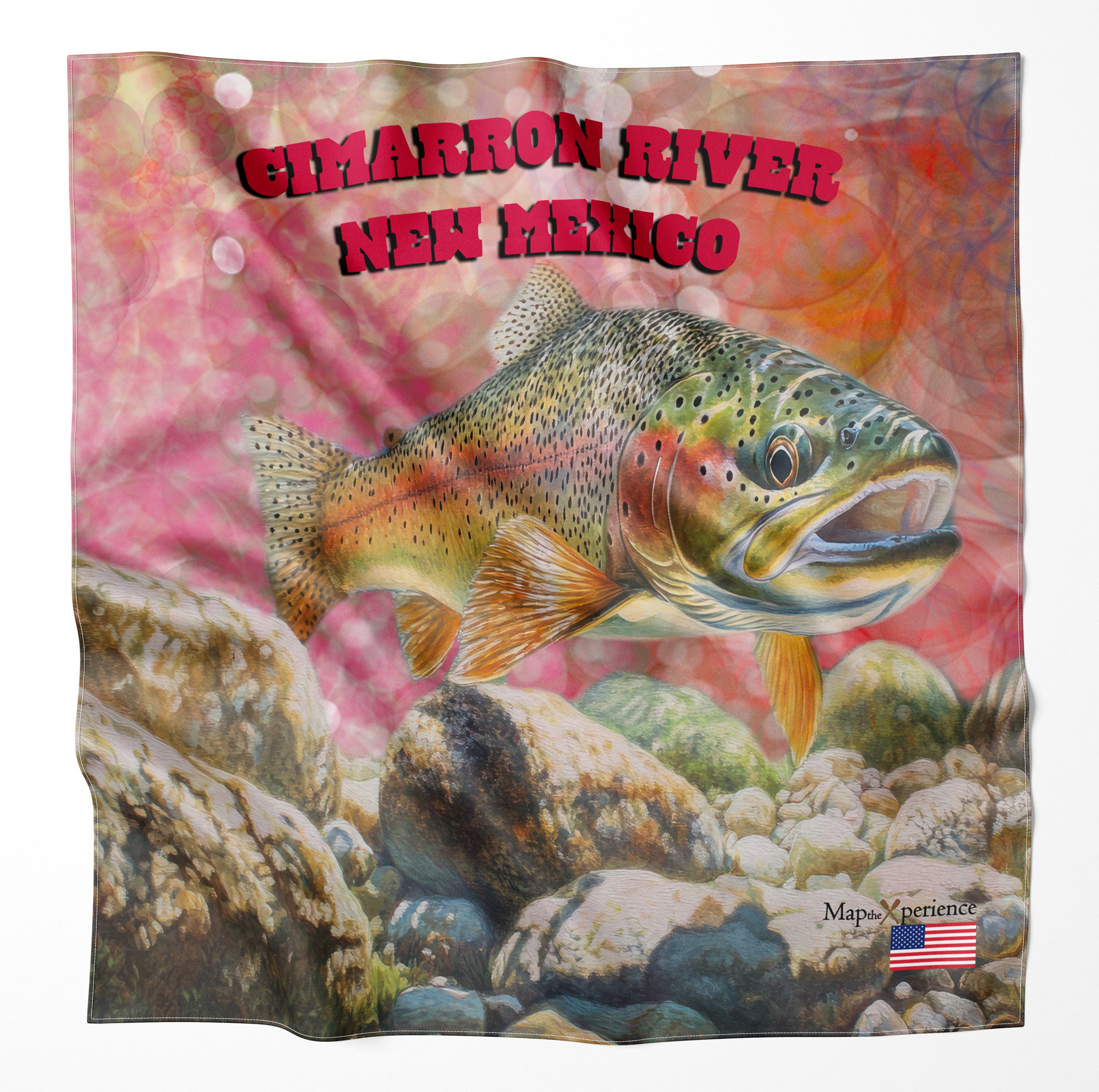 Cimarron River New Mexico Microfiber Map Bandana