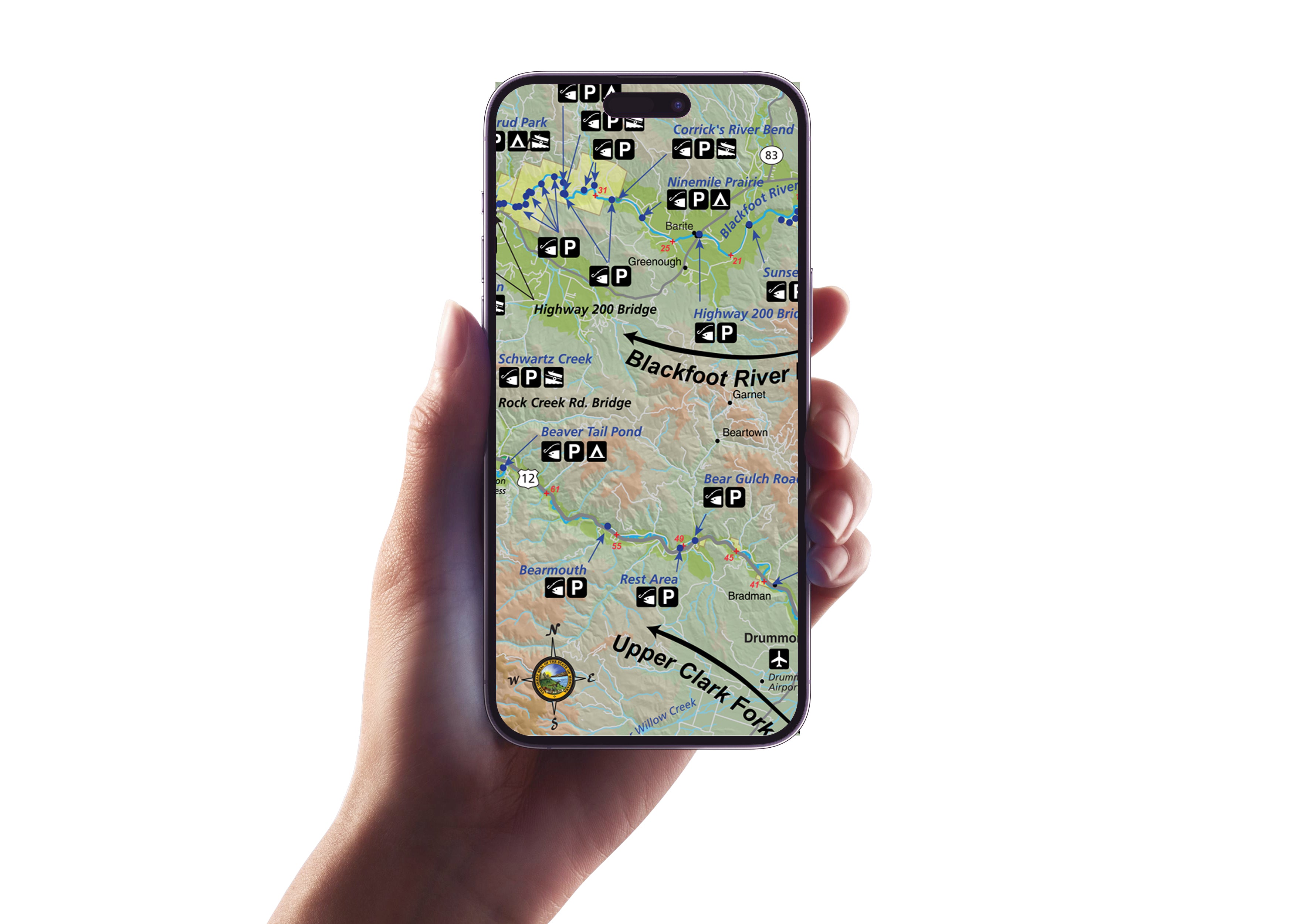 Clark Fork River GPS Fishing Map