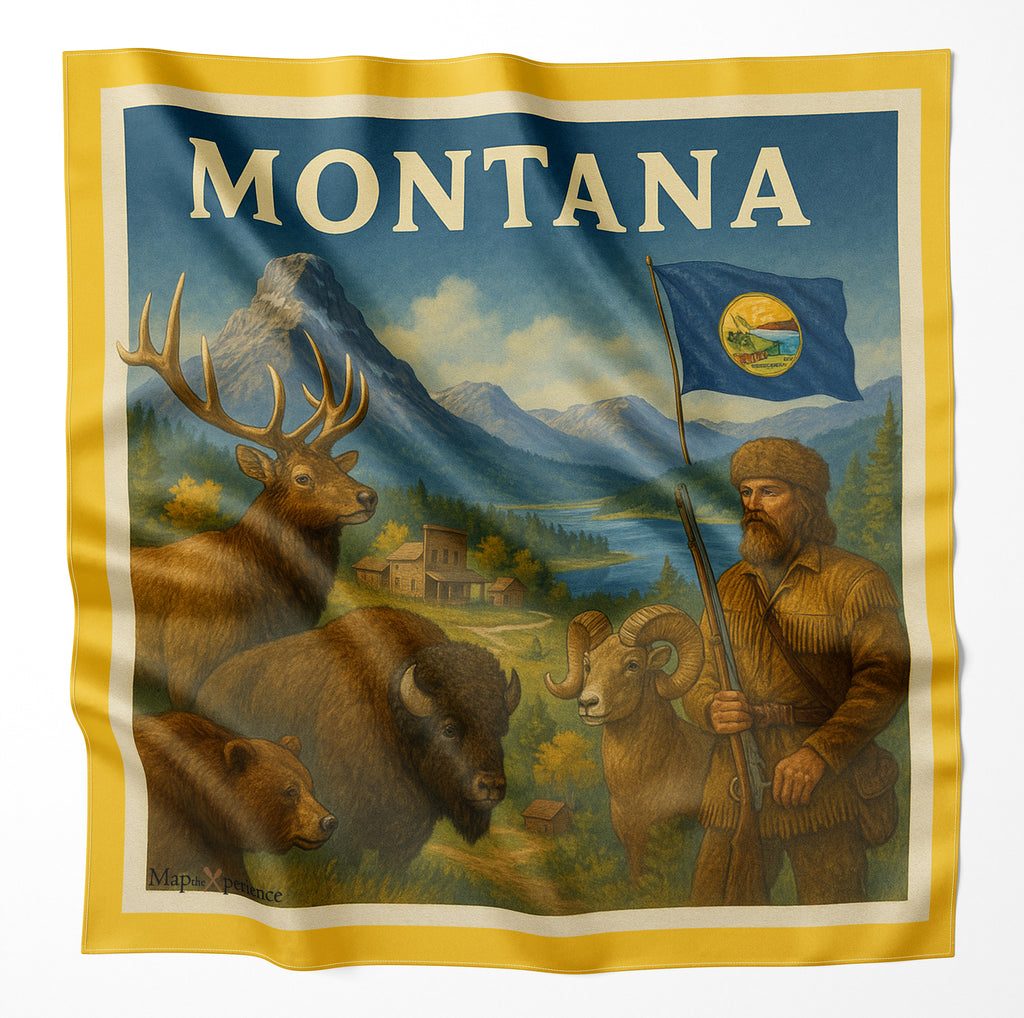 Clark Fork River Montana Microfiber Map Bandana