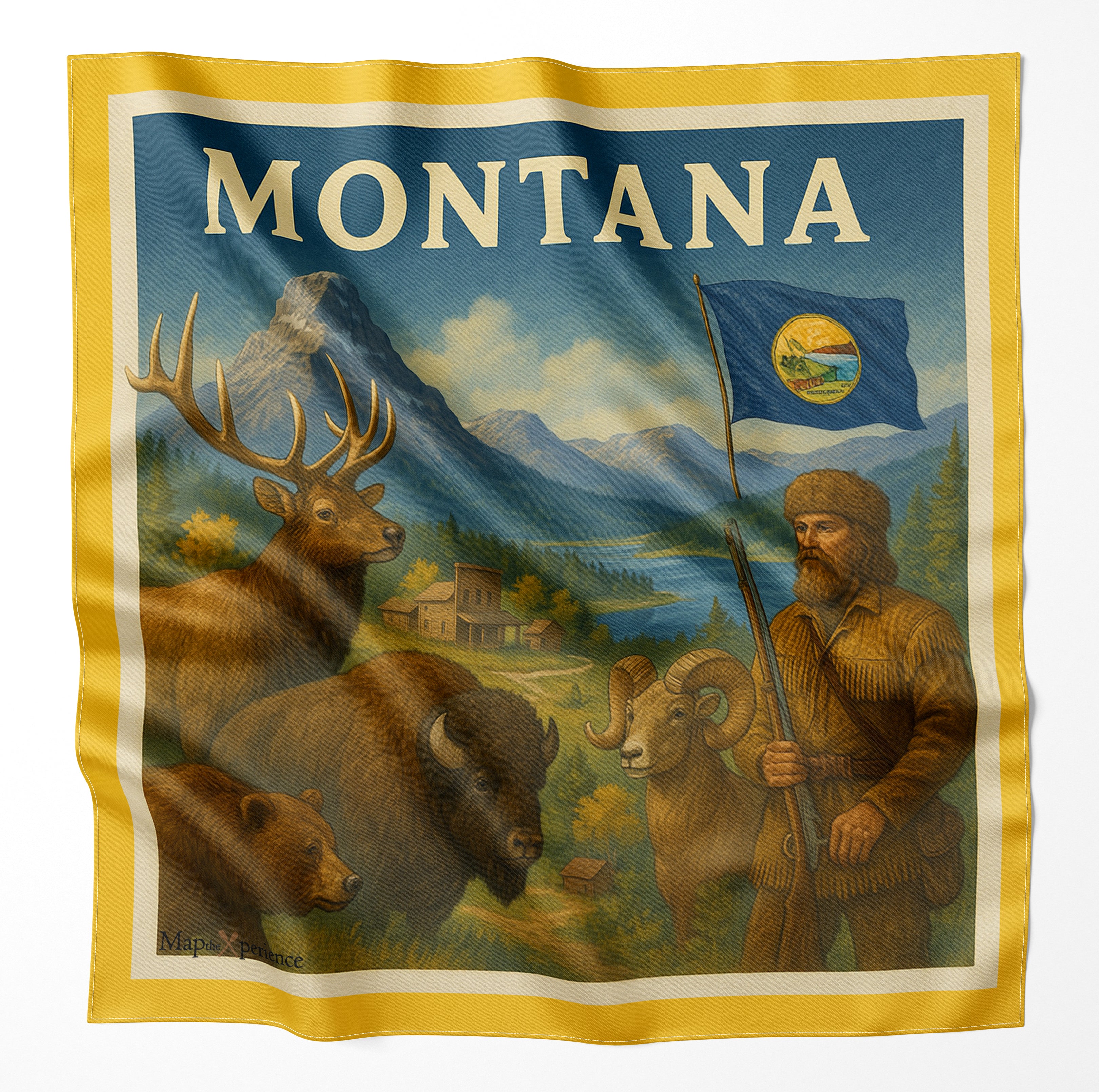 Clark Fork River Montana Microfiber Map Bandana