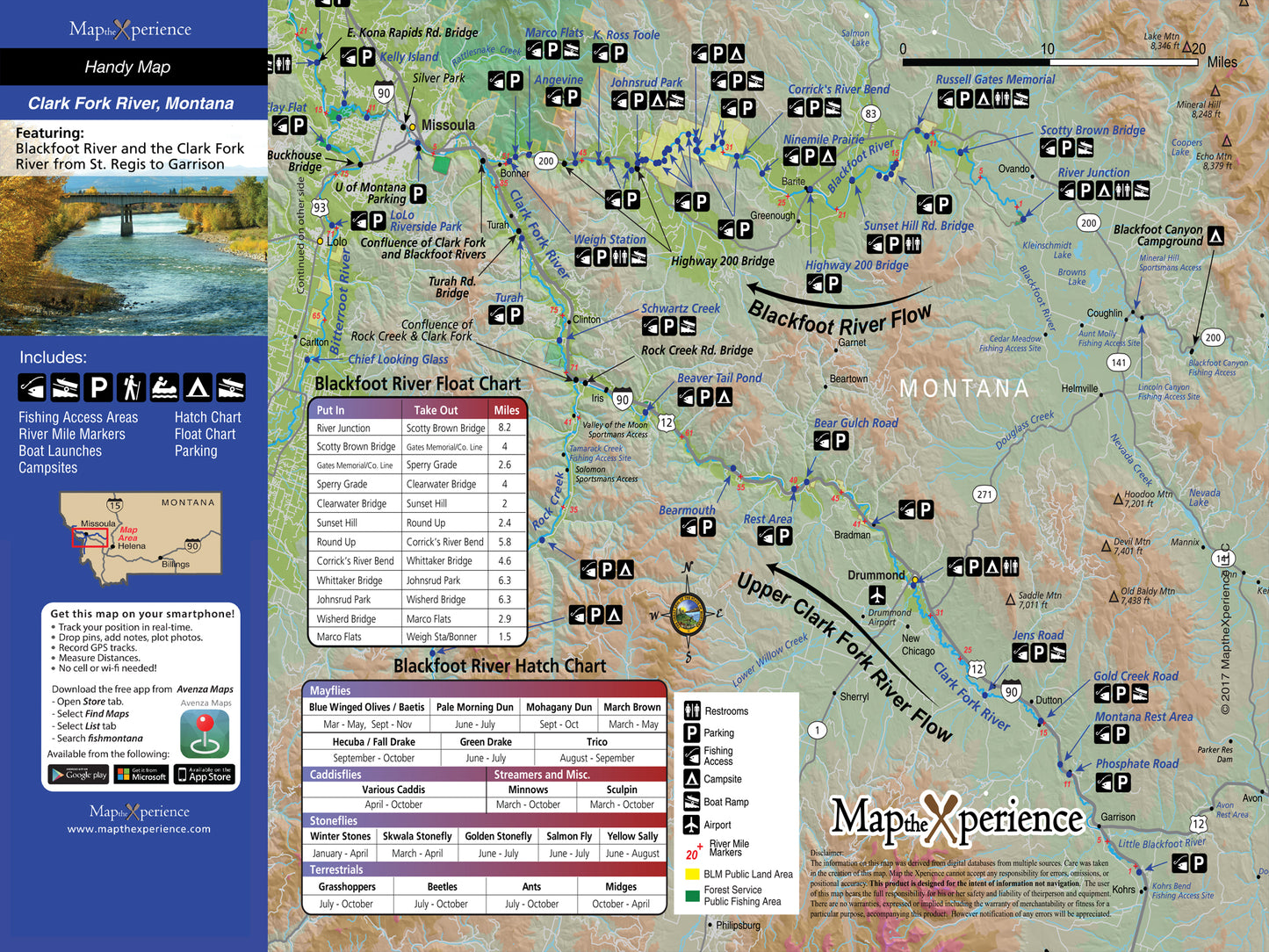 Clark Fork River, Montana Pocket Fishing Map