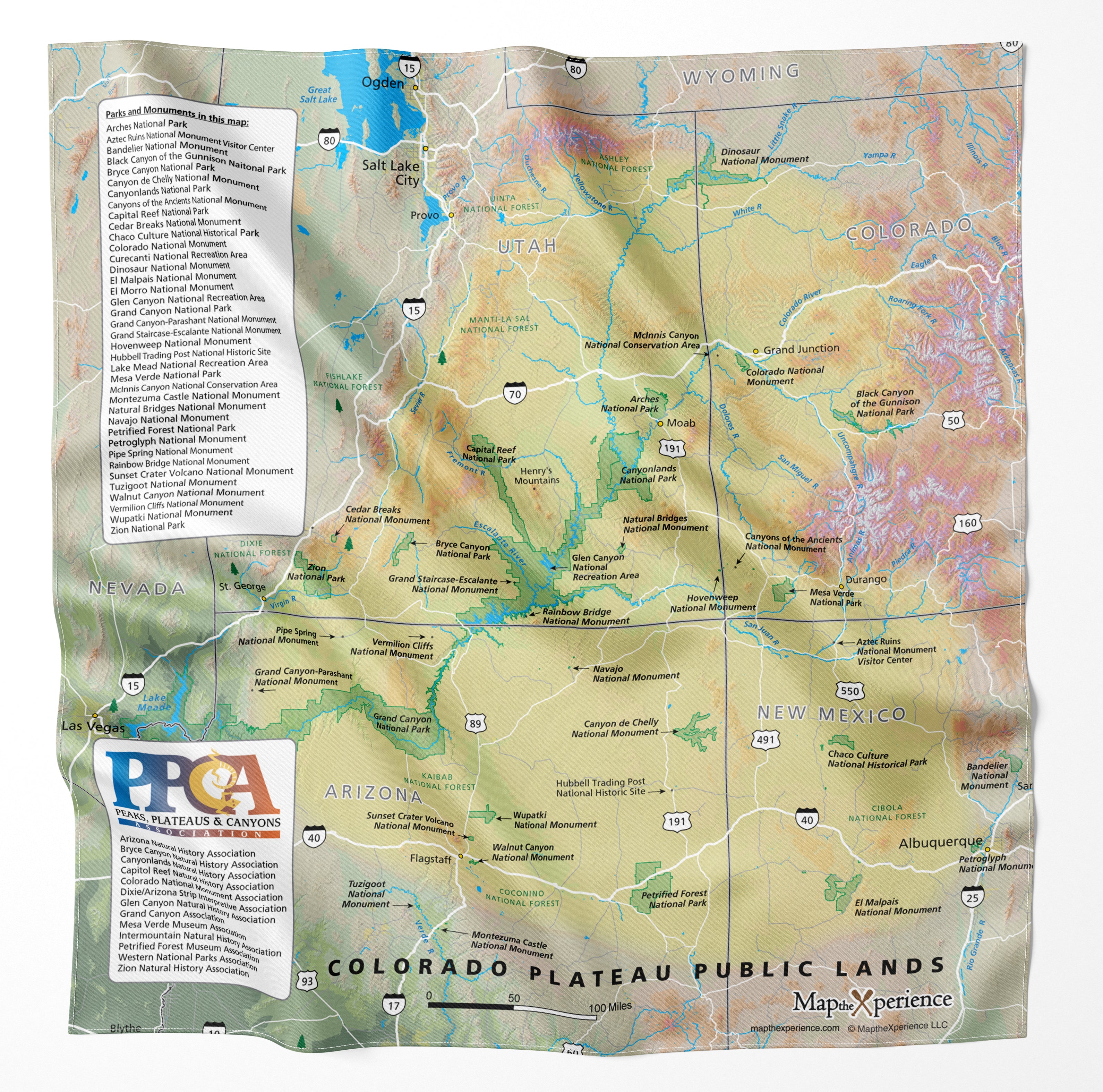 Colorado Plateau Microfiber Map Bandana