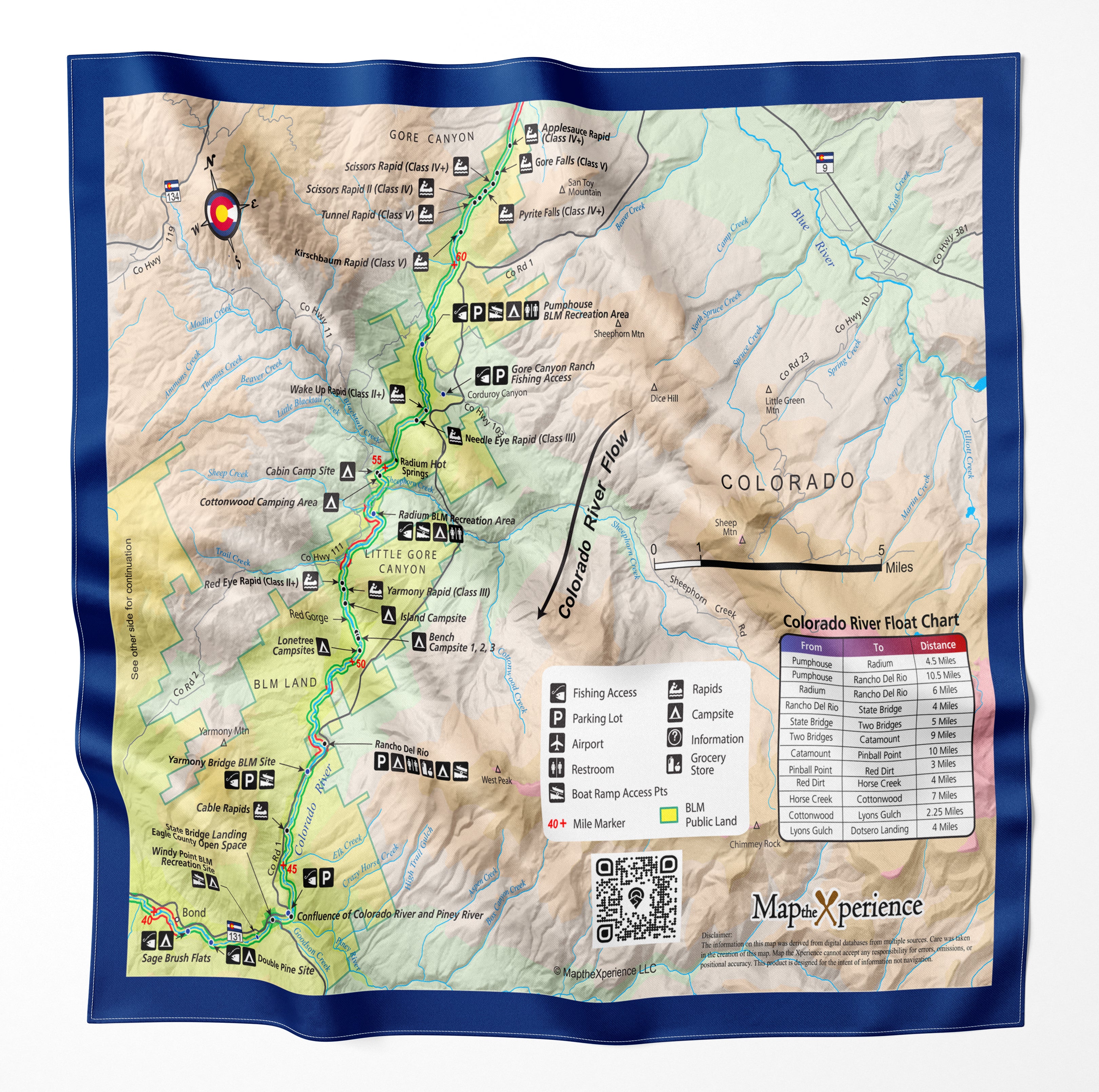 Colorado River Colorado Microfiber Map Bandana