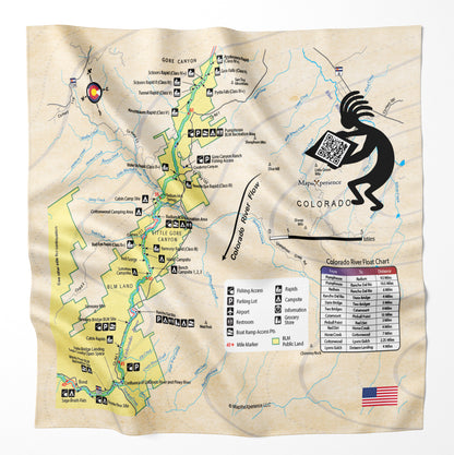 Colorado River, Colorado Microfiber Map Bandana