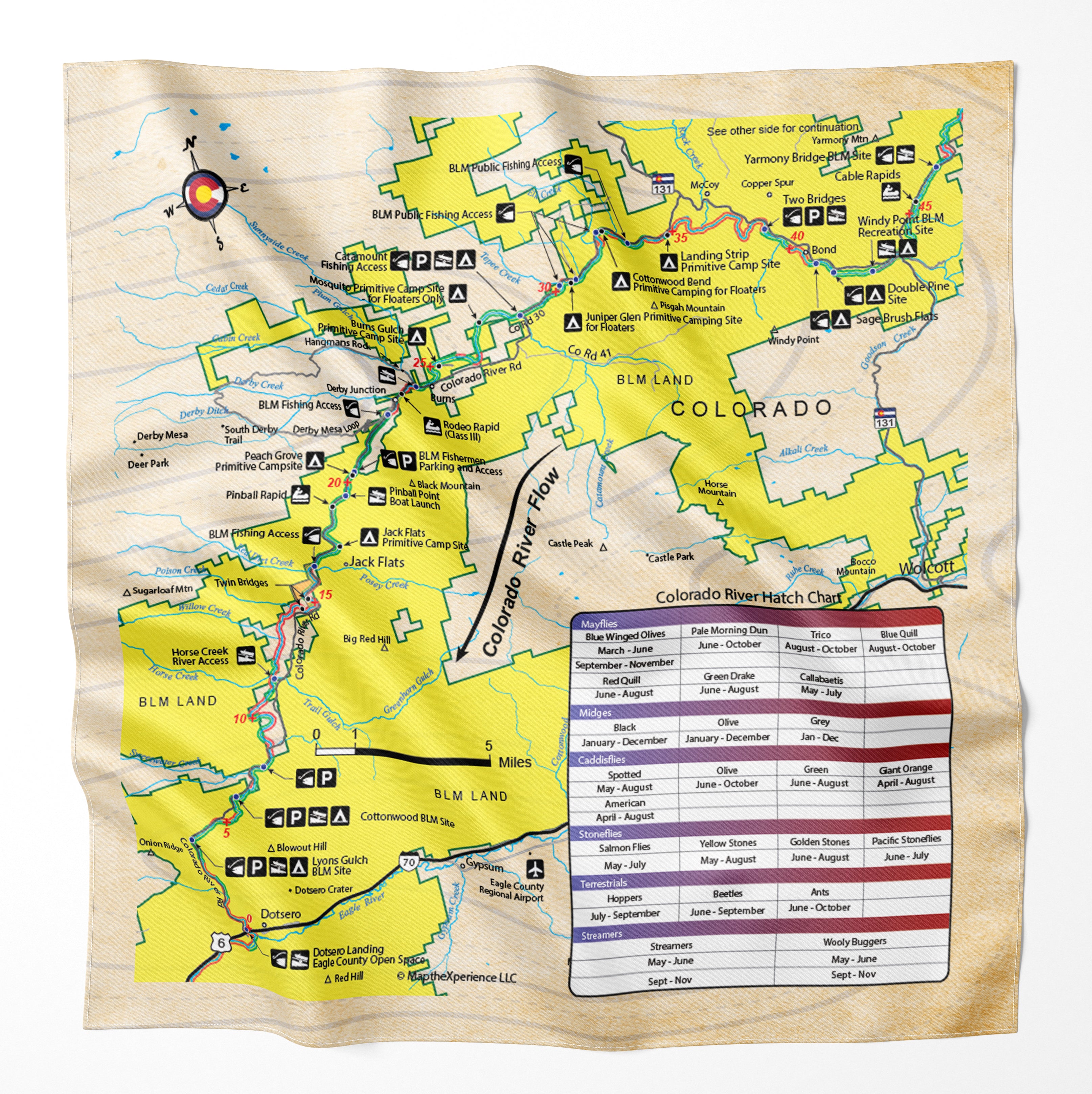 Colorado River, Colorado Microfiber Map Bandana