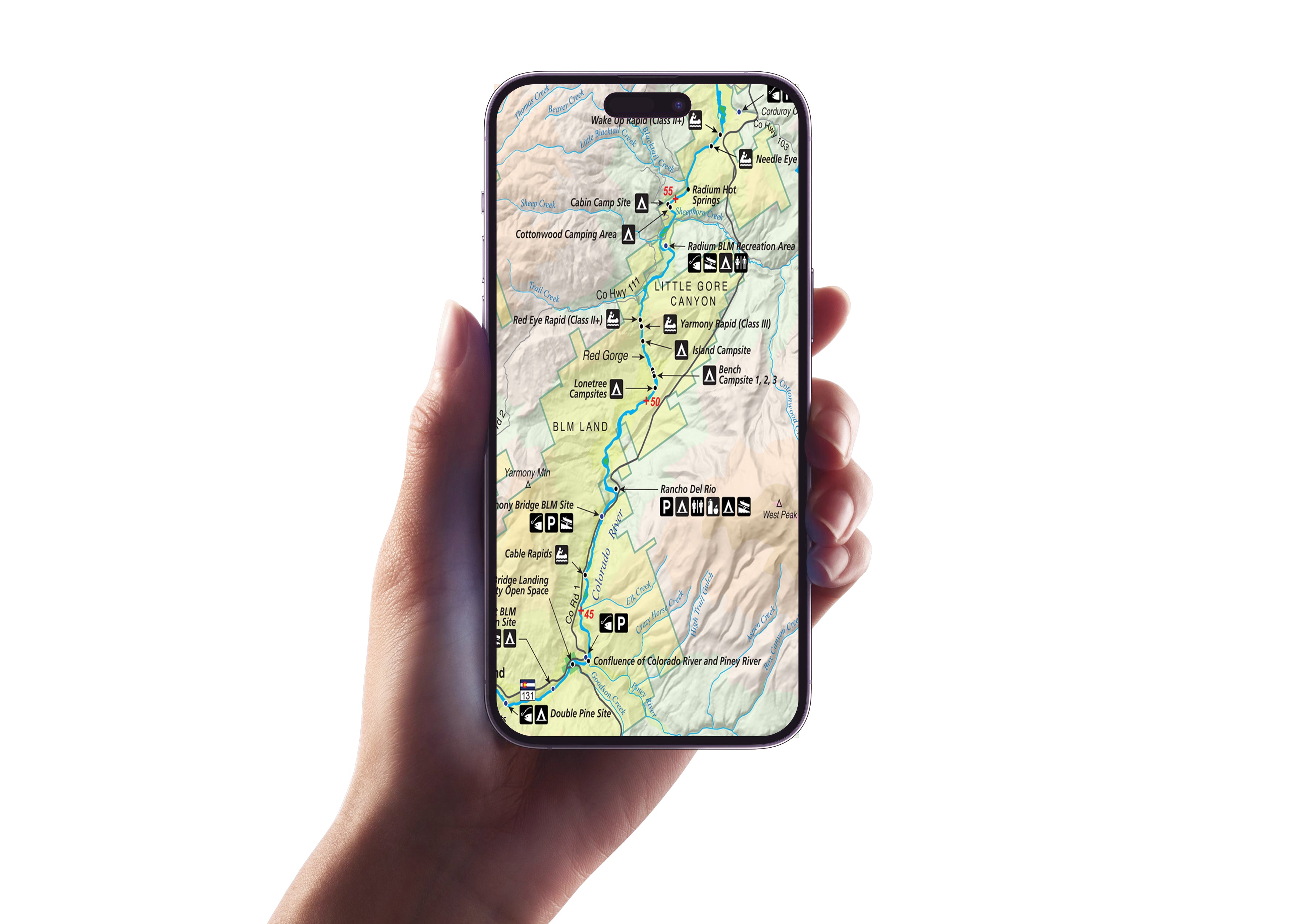 Colorado River GPS Fishing Map