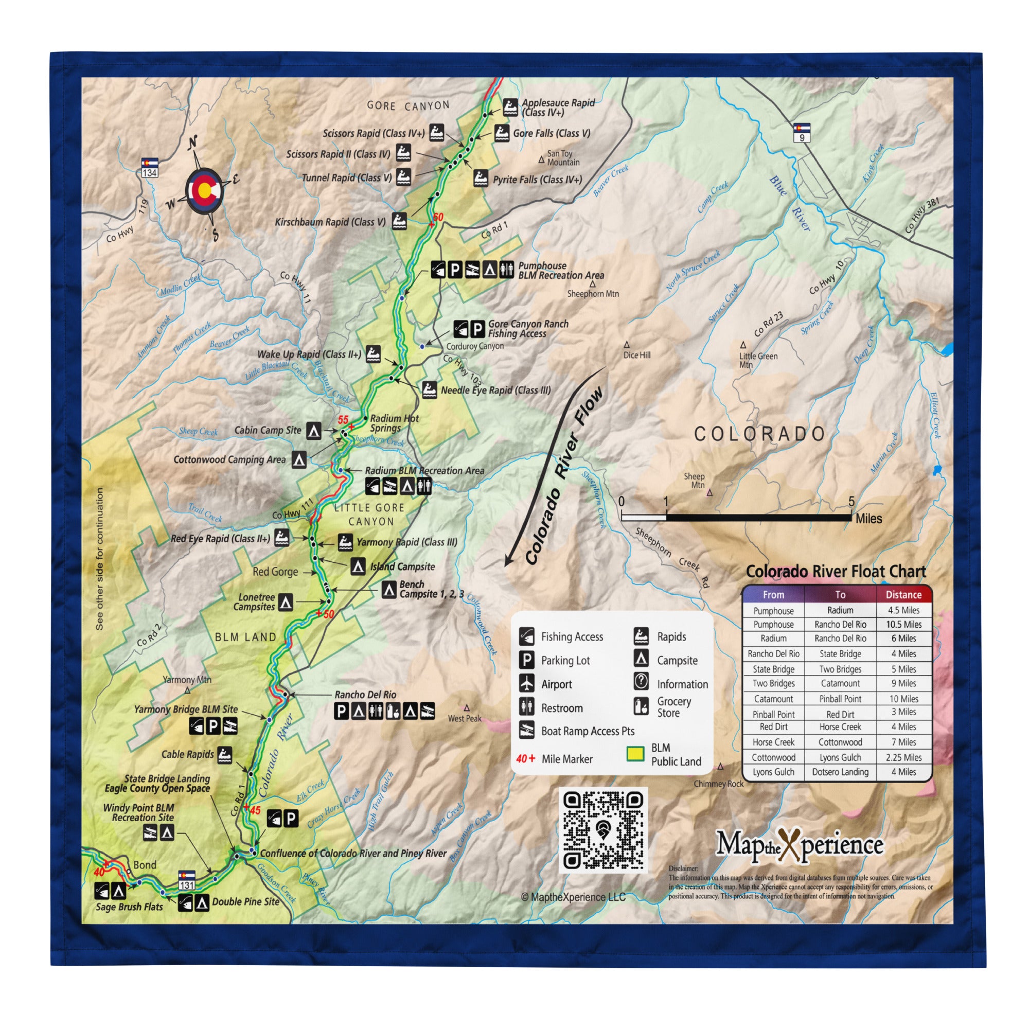 Colorado River Colorado Map Bandana