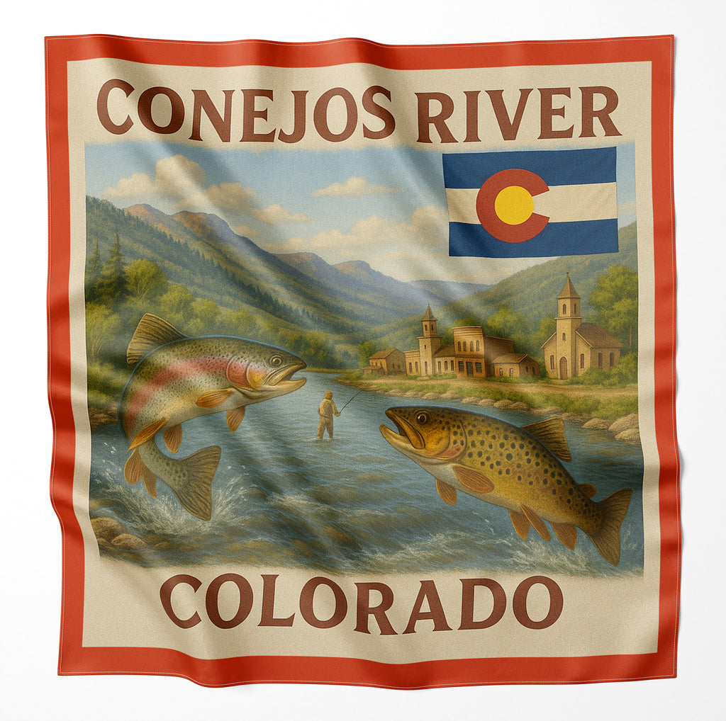Conejos River Colorado Microfiber Map Bandana