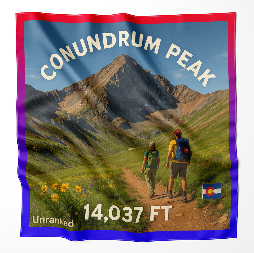 Conundrum Peak Colorado 14er Microfiber Cloth Bandana