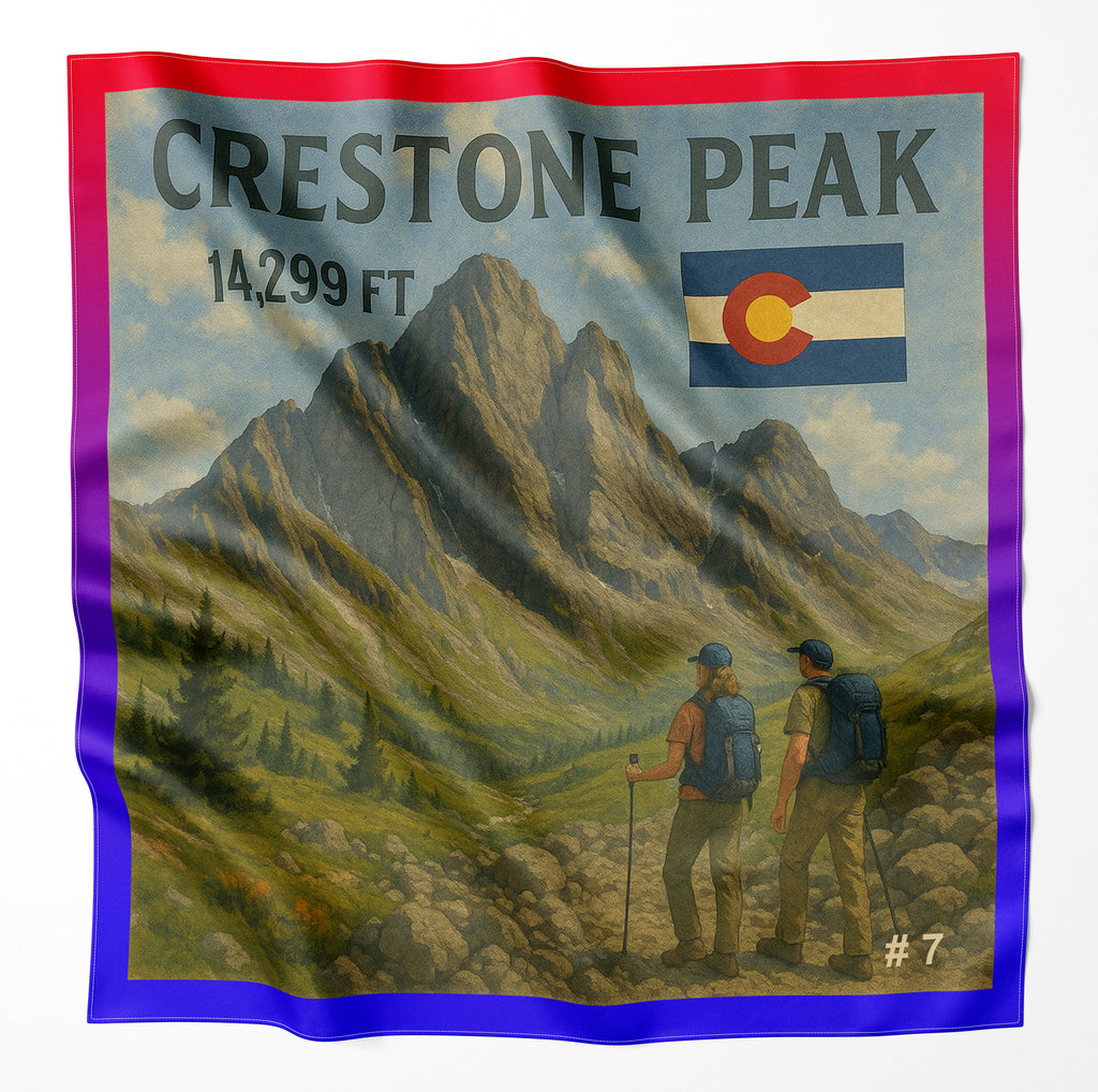 Crestone Peak Colorado 14er Microfiber Cloth Bandana