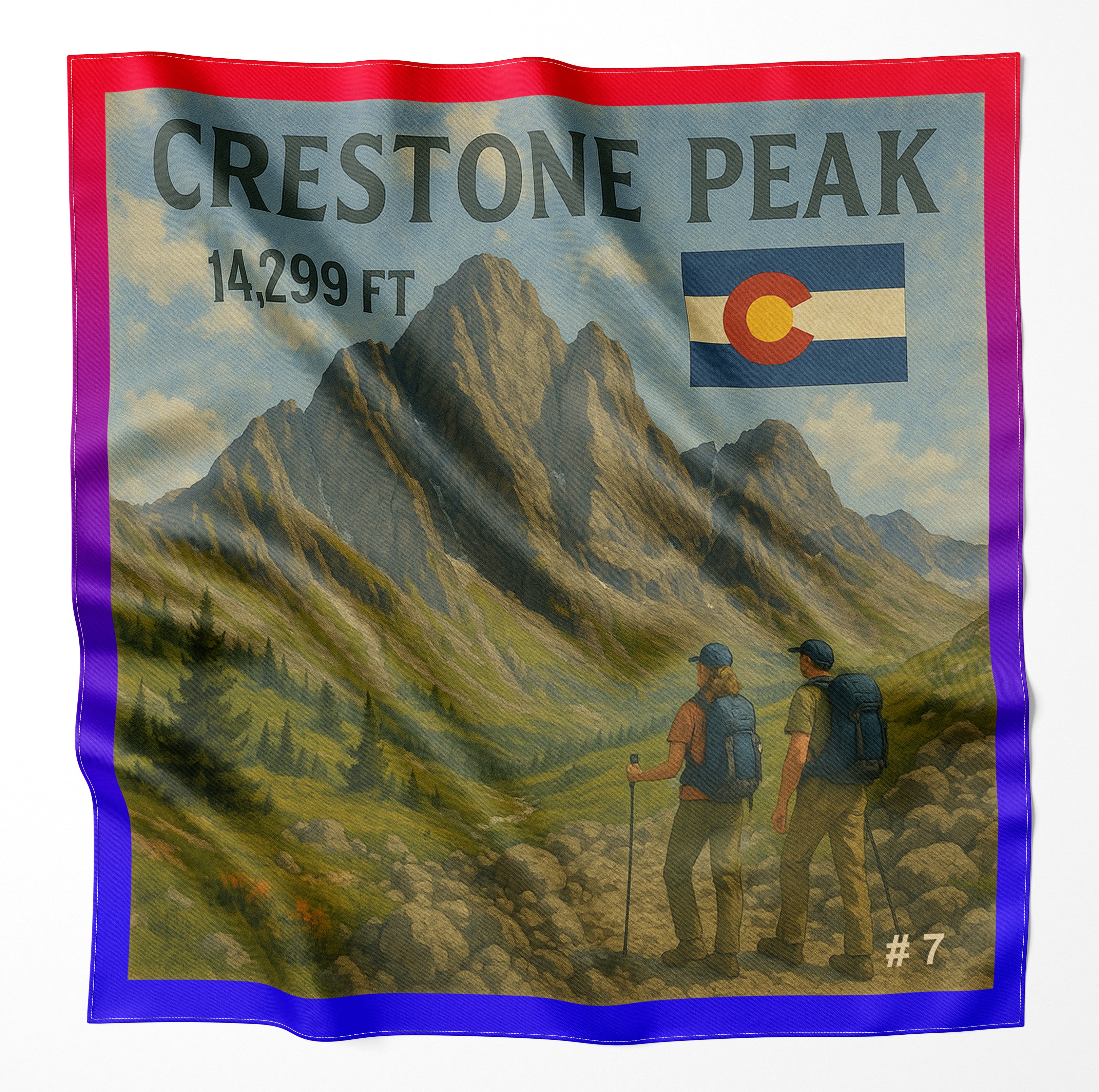Crestone Peak Colorado 14er Microfiber Cloth Bandana