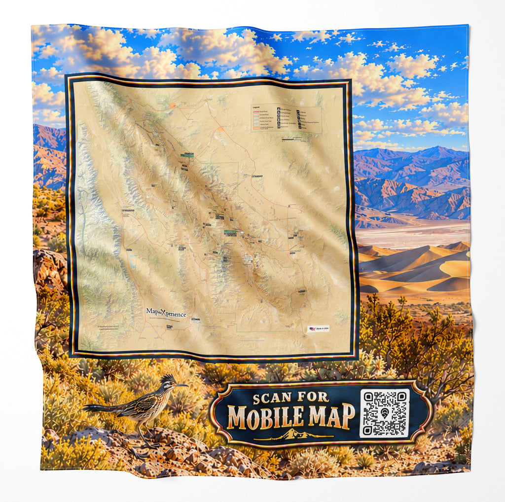 Death Valley National Park – Microfiber Map Cloth Bandana