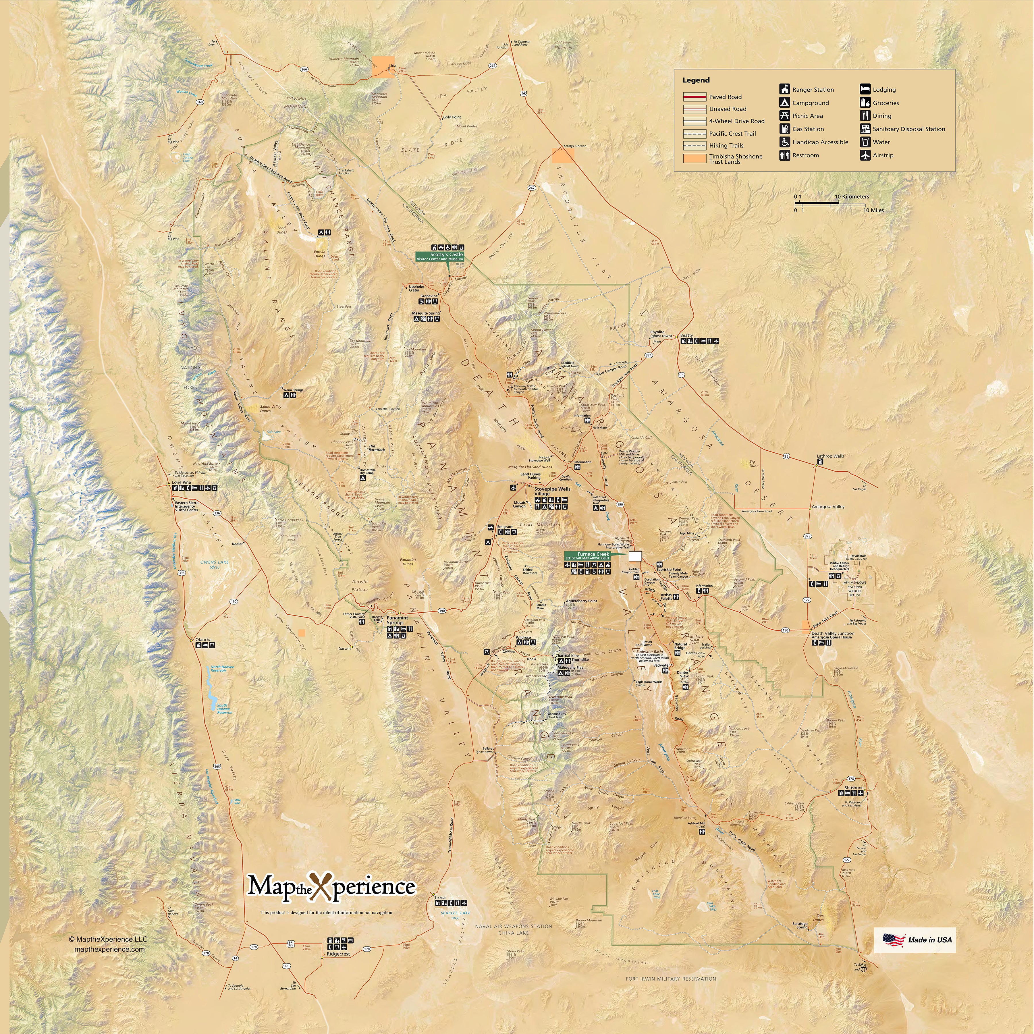 Death Valley National Park Map X Guard Neck Gaiter