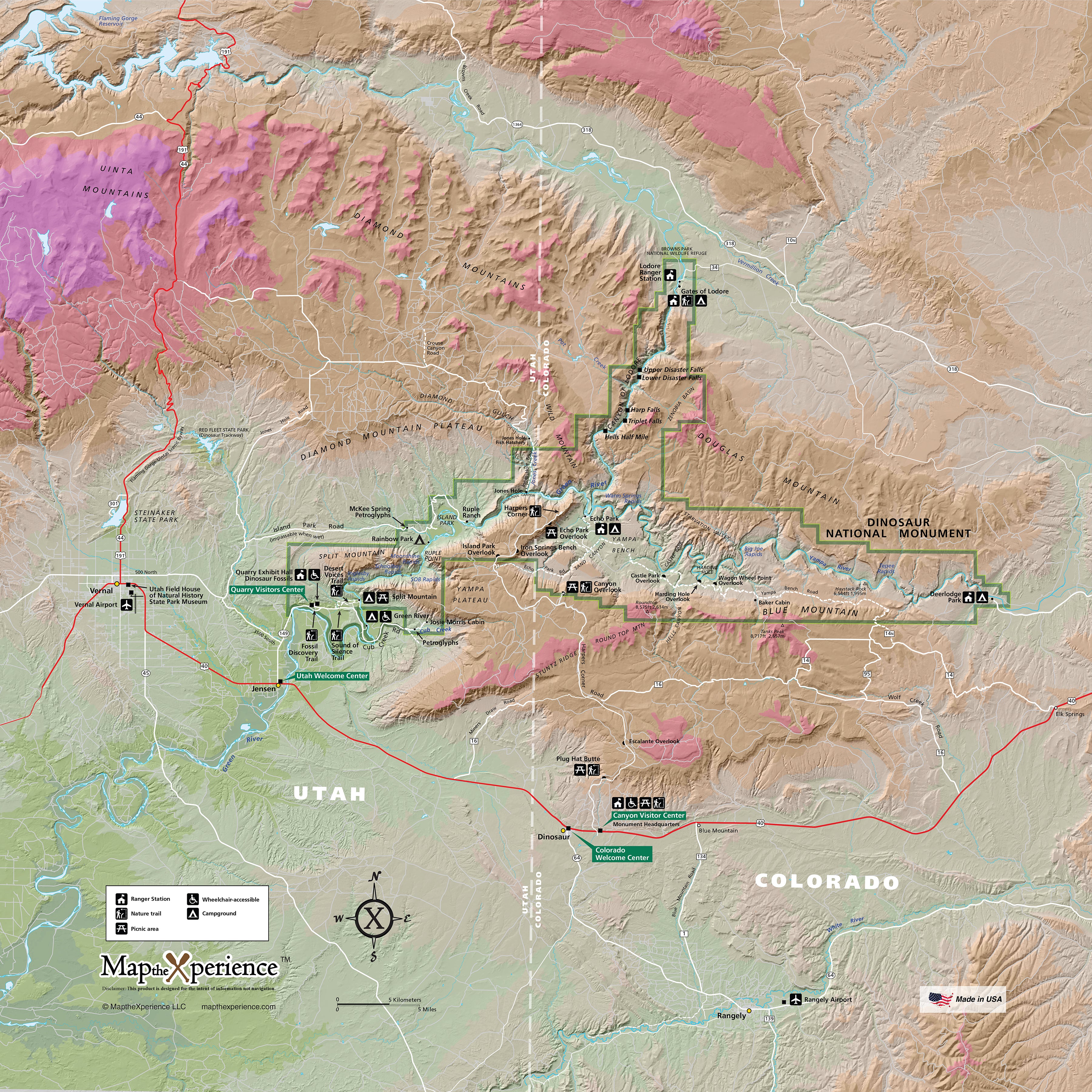 Dinosaur National Monument Map X Guard Neck Gaiter