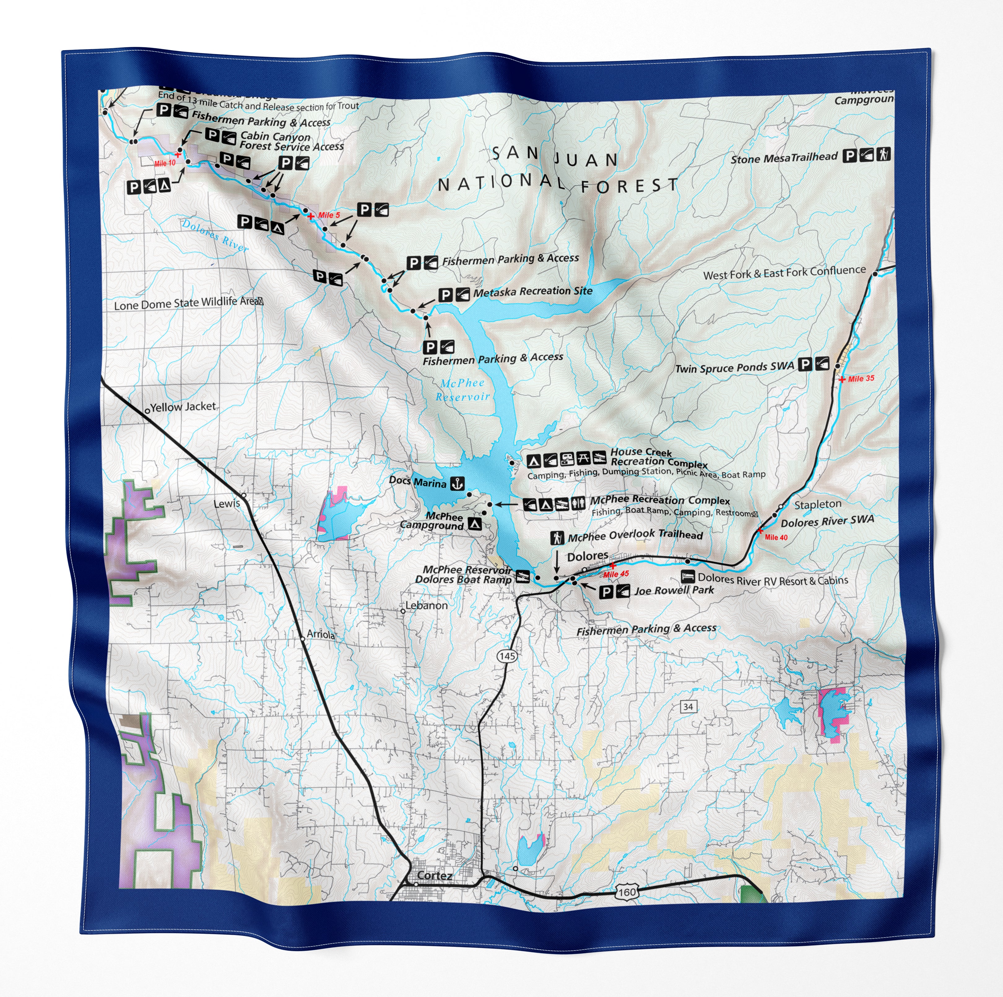 Dolores River Colorado Microfiber Map Bandana