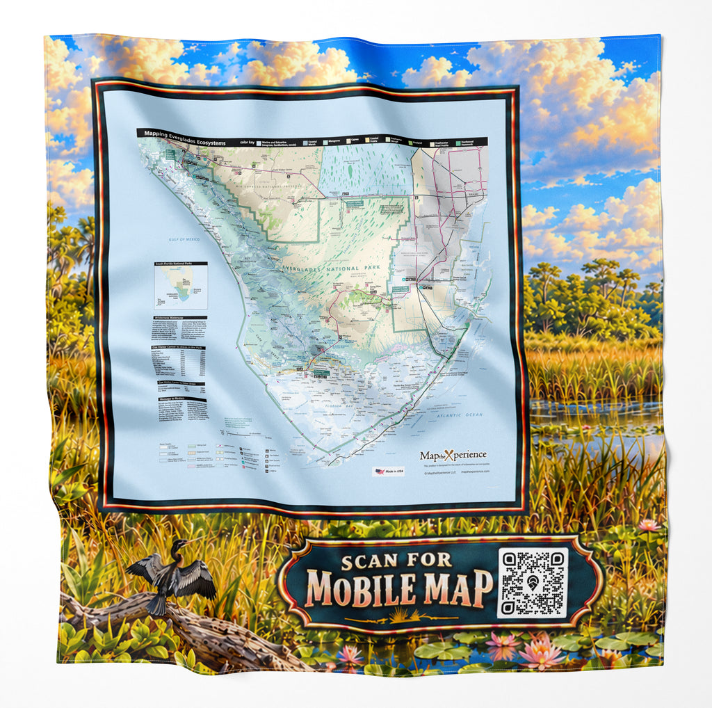 Everglades National Park – Microfiber Map Cloth Bandana