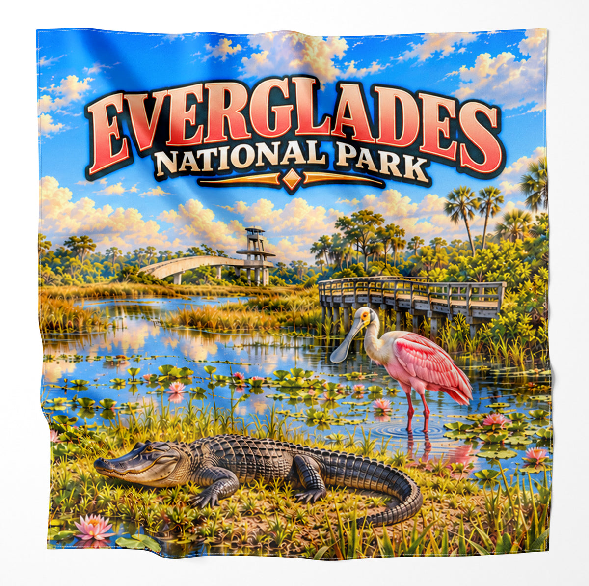 Everglades National Park – Microfiber Map Cloth Bandana