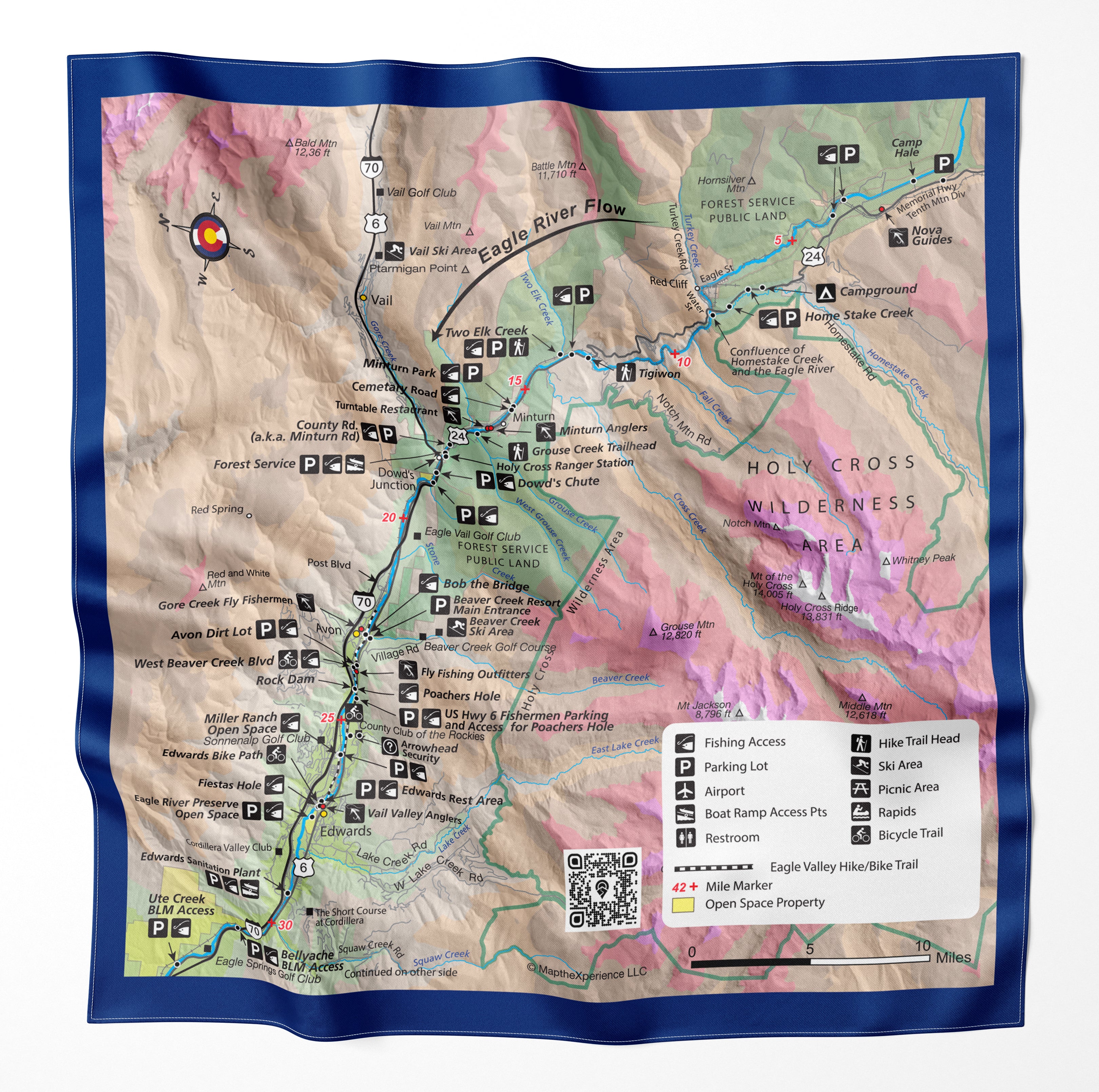 Eagle River Colorado Microfiber Map Bandana