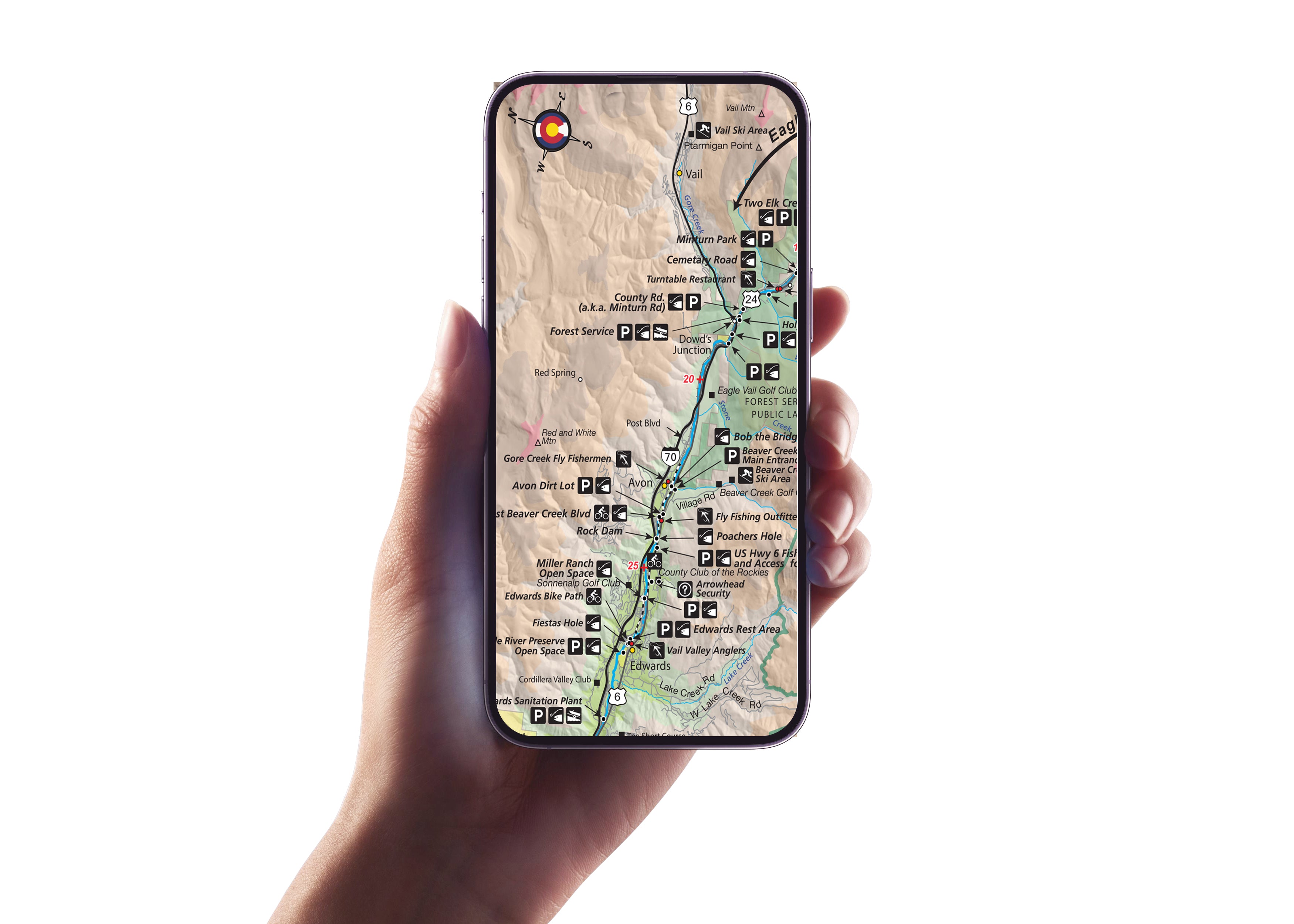 Roaring Fork River and Frying Pan River Colorado Mobile GPS Map