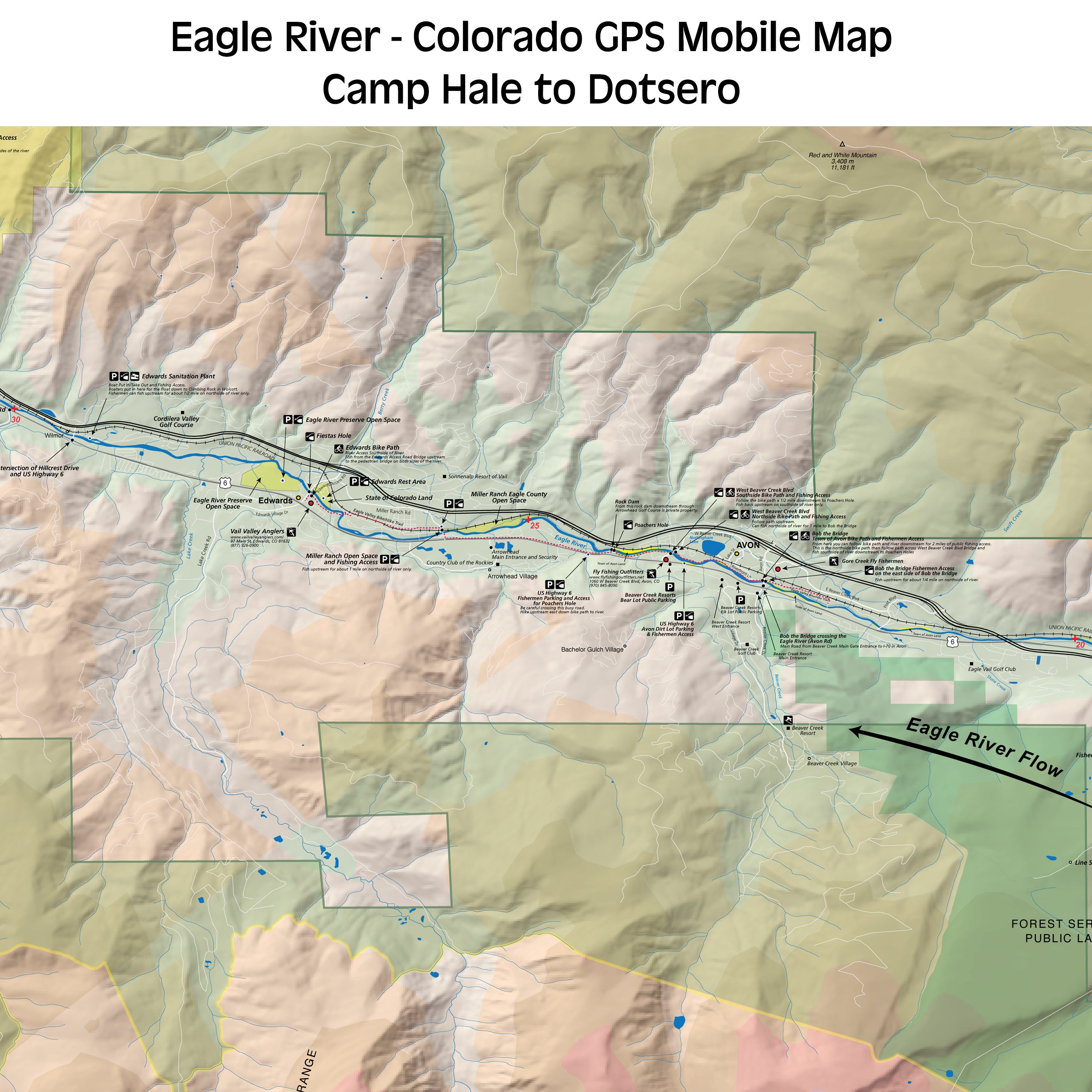 Eagle River Colorado Mobile GPS Fishing Map