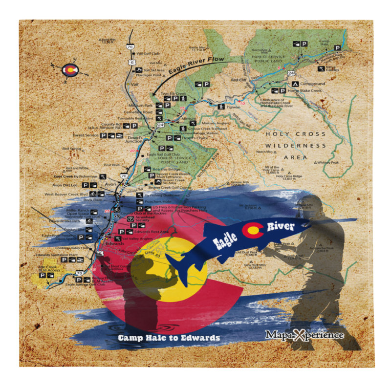 Eagle River, Colorado Handy Map Microfiber Bandana