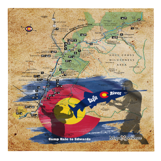 Eagle River, Colorado Handy Map Microfiber Bandana