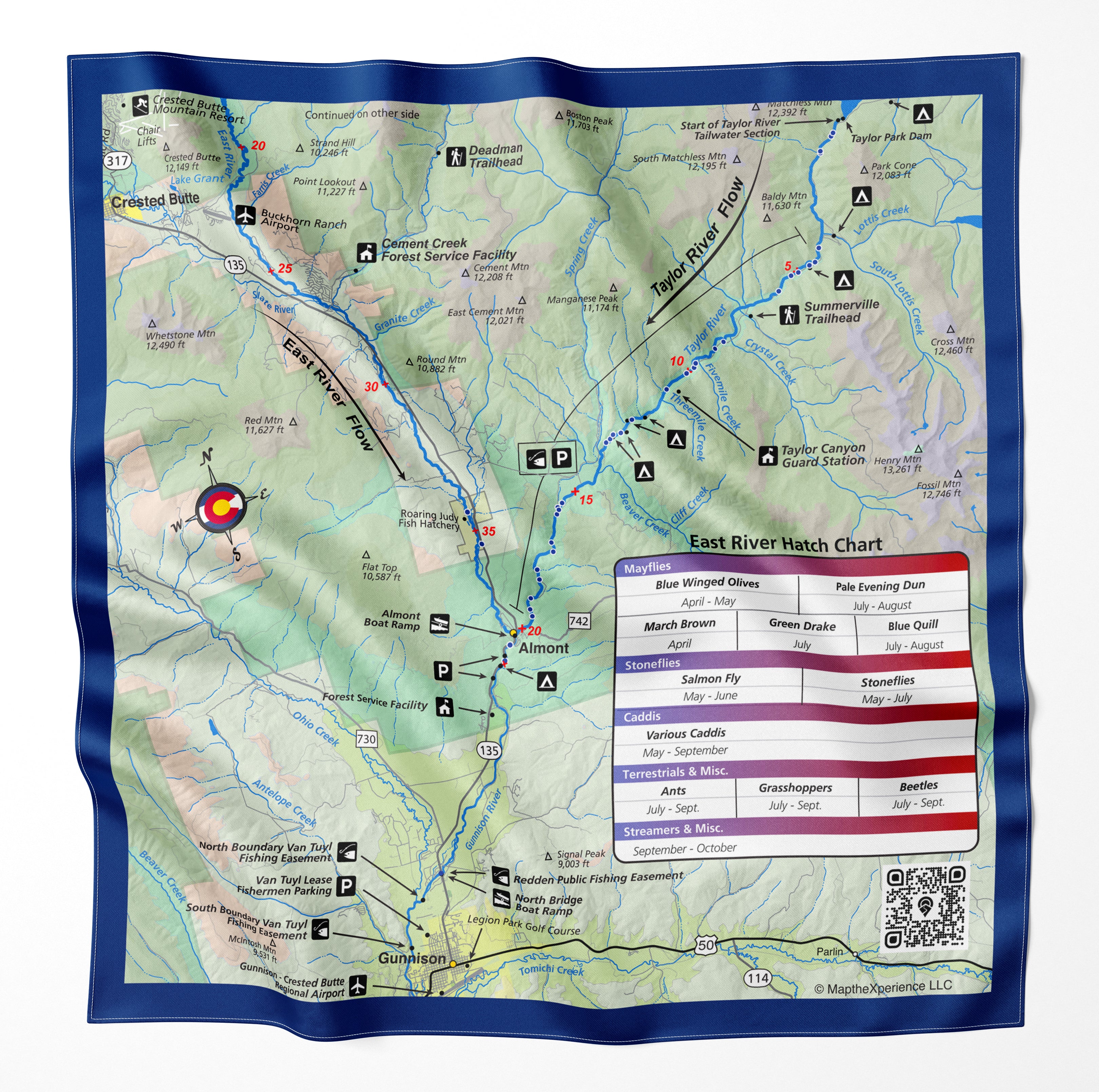 East River Colorado Microfiber Map Bandana