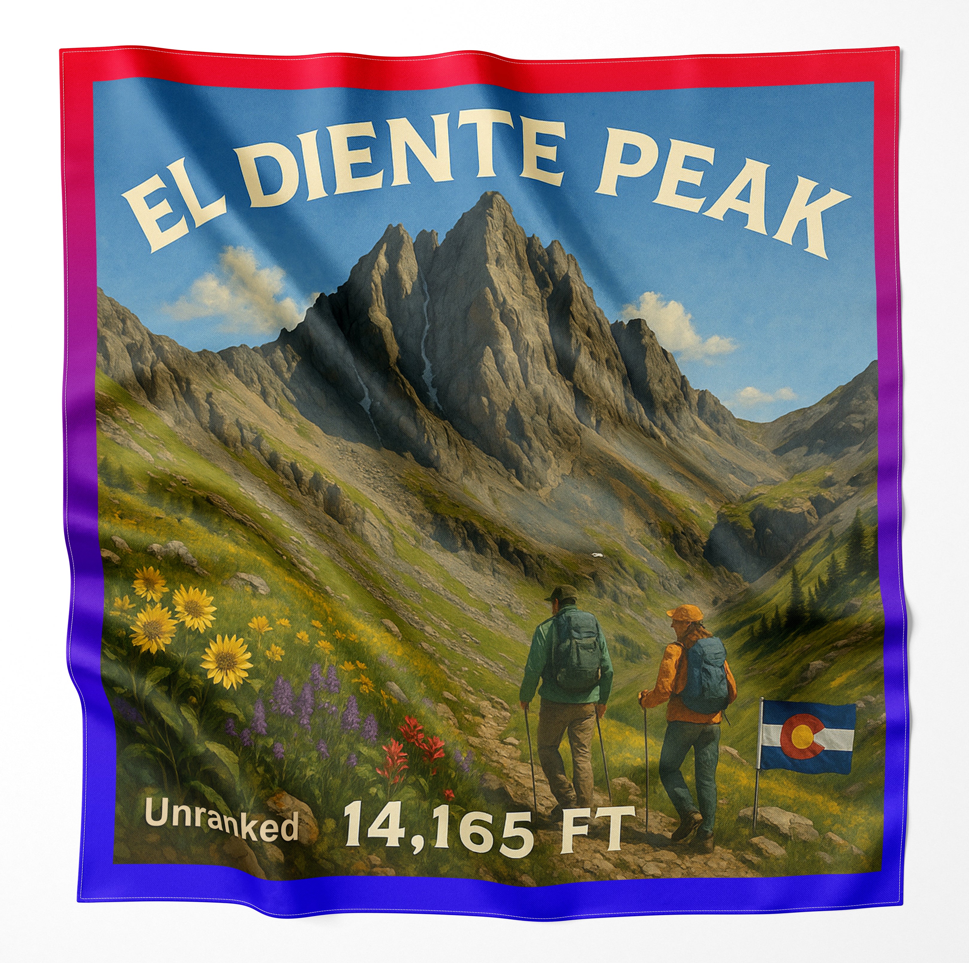 El Diente Peak Colorado 14er Microfiber Cloth Bandana